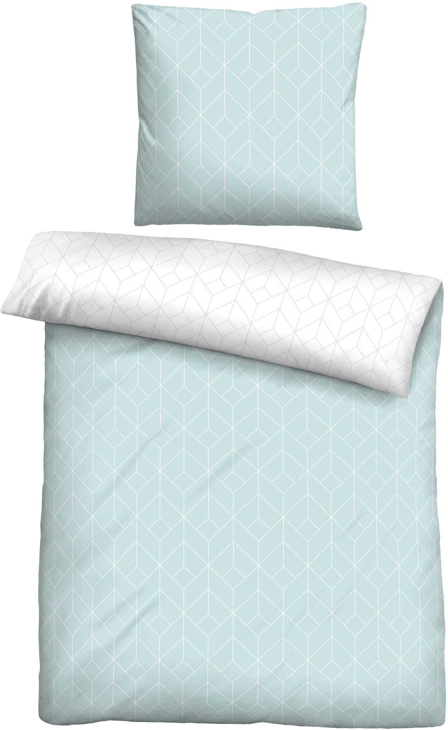 Biberna Bettwäsche 26750 Türkis Soft-Seersucker