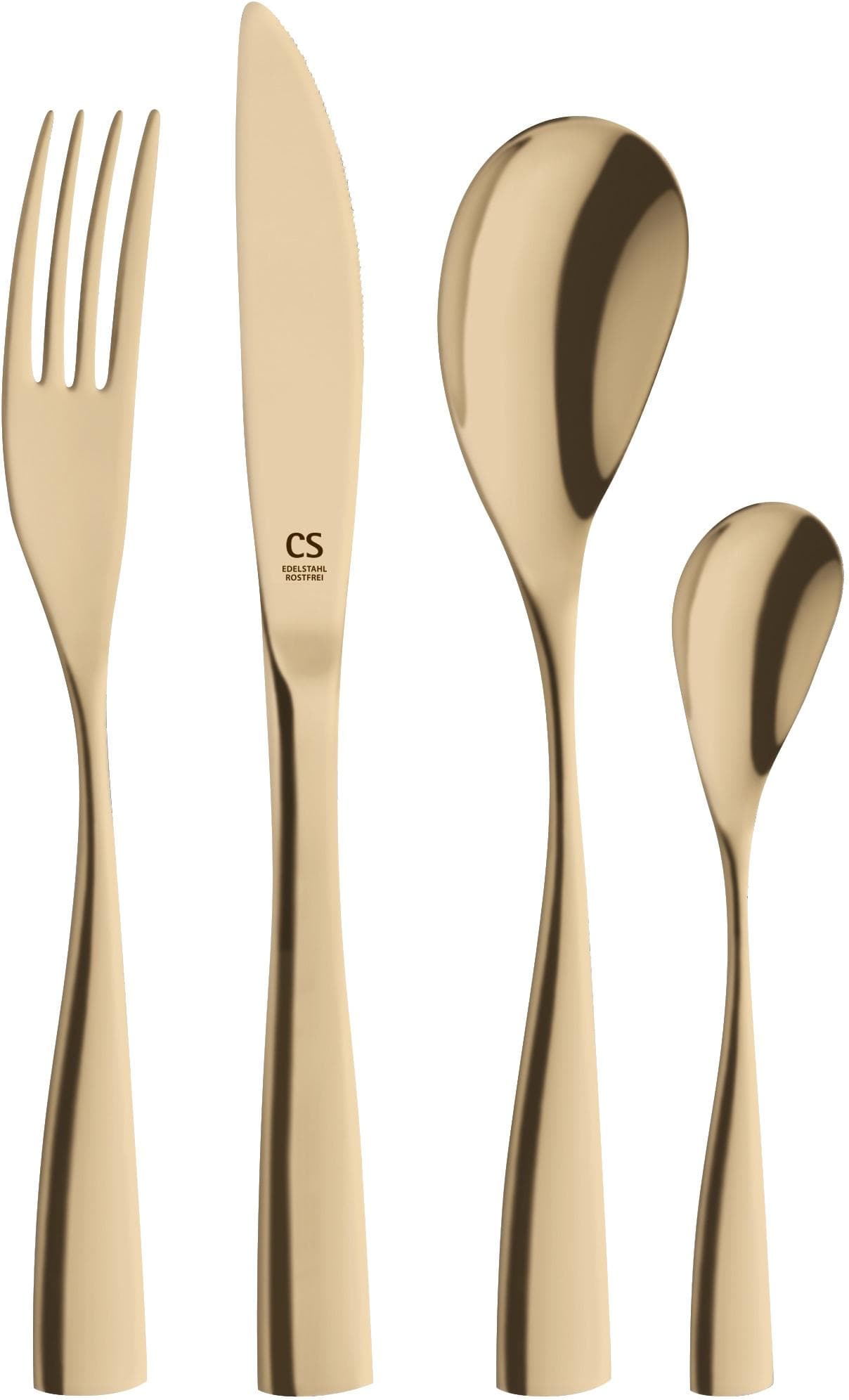 Besteck-Set CARL SCHMIDT SOHN Bocholt gold 24-tlg. Edelstahl