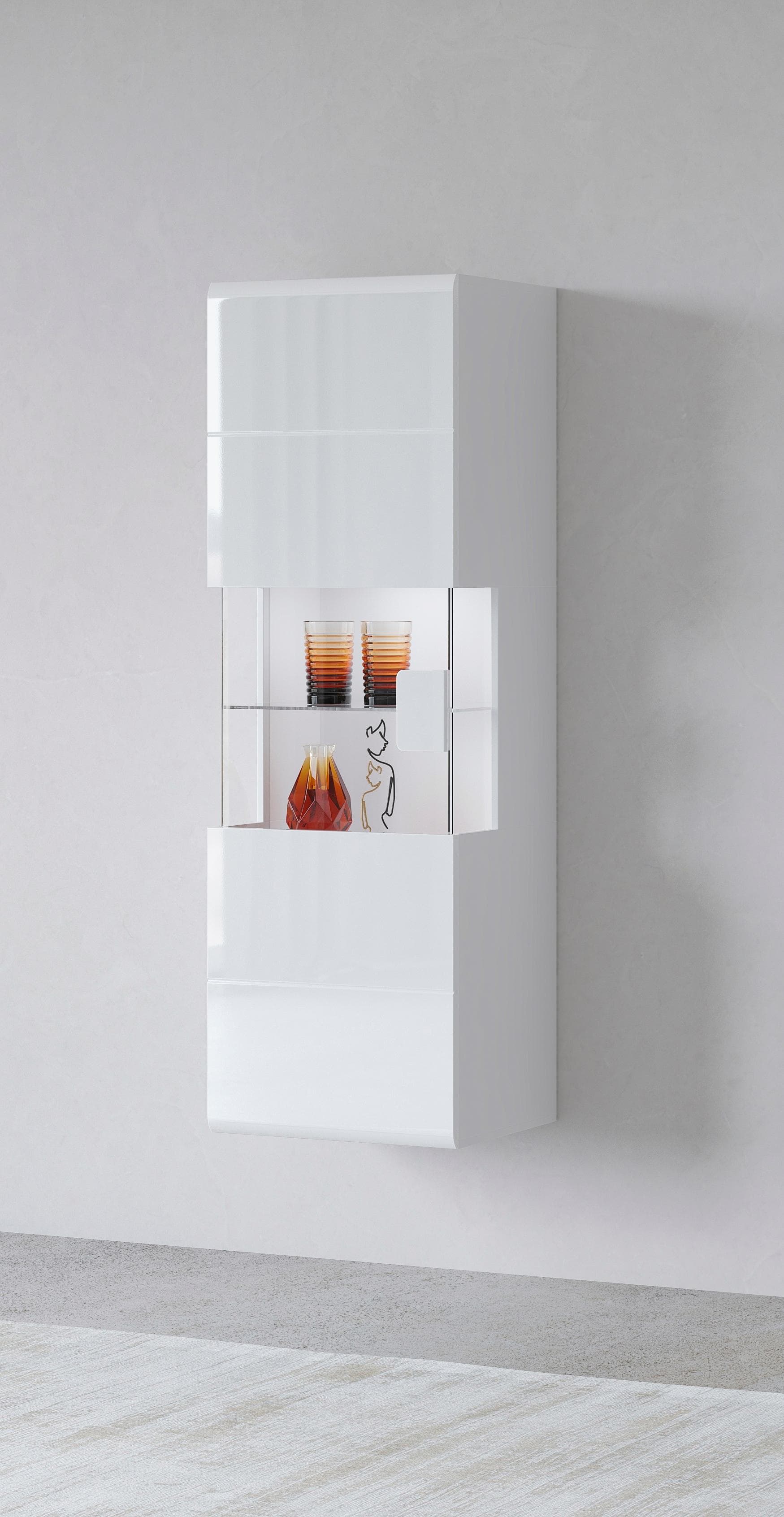 OTTO HOME Hängevitrine Toledo Weiß Hochglanz Glasfront