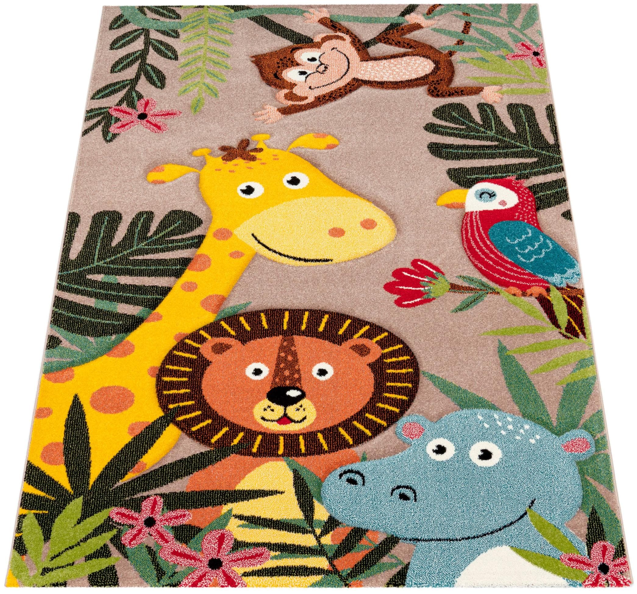 Kinderteppich PACO HOME Diamond 650 beige Zootiere