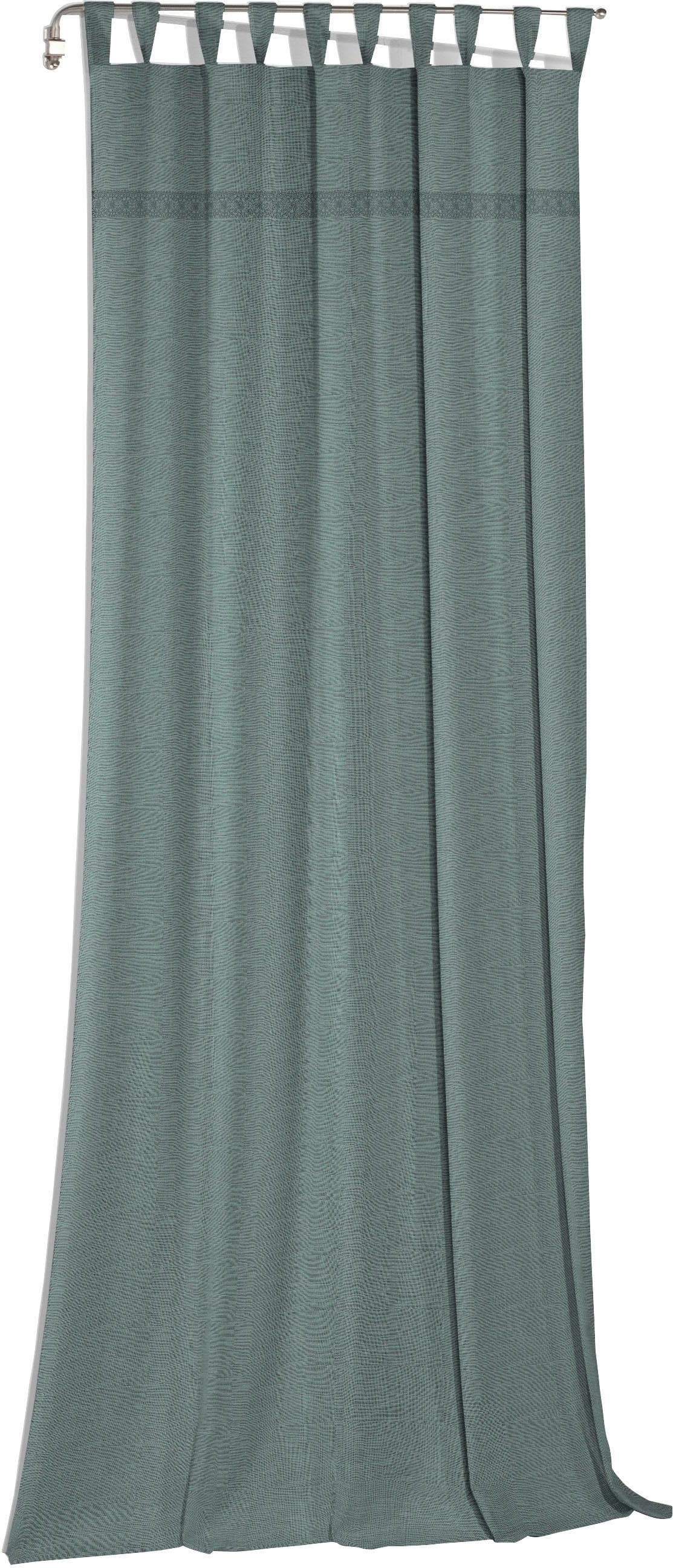 WIRTH Vorhang Wiessee Grün Jacquard Schlaufen Gardine