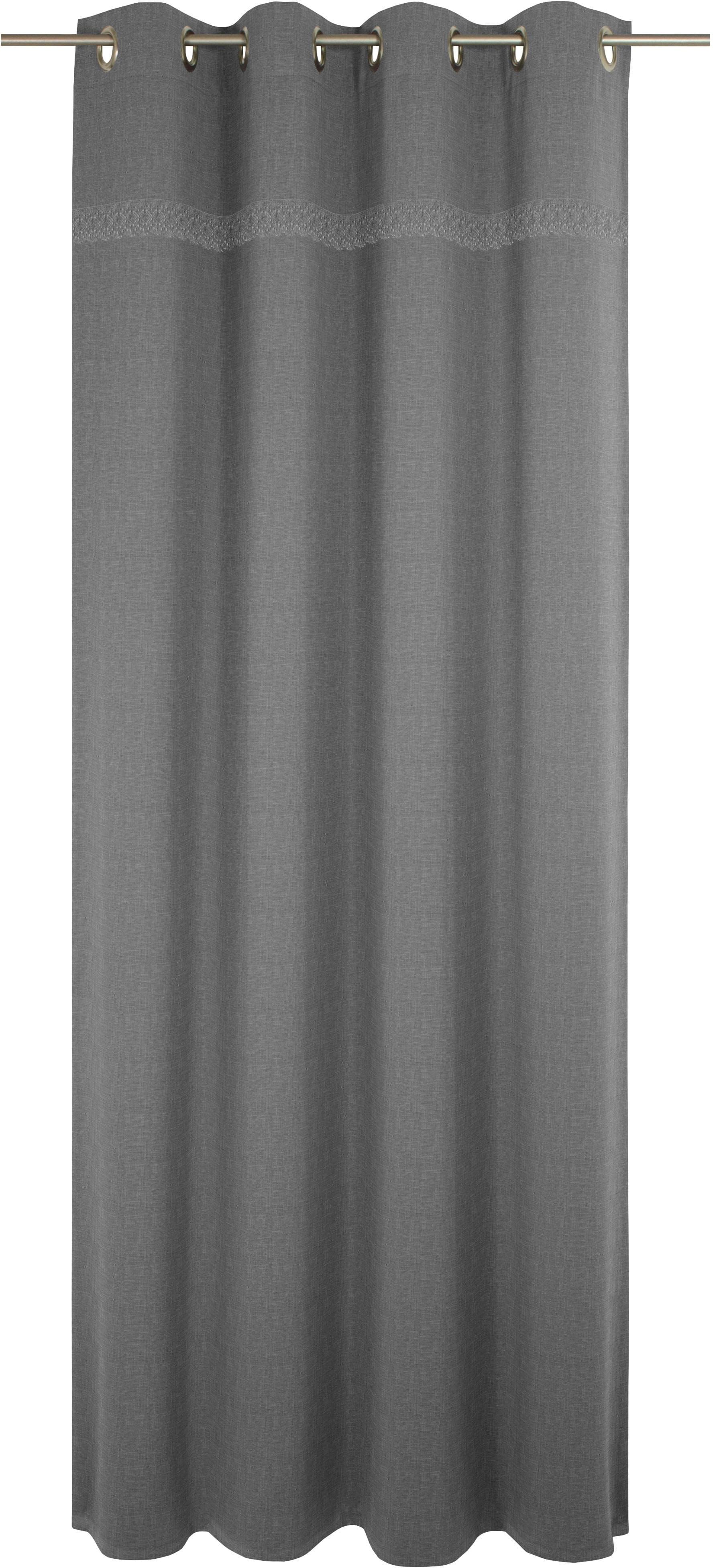 WIRTH Vorhang Wiessee Grau Jacquard Baumwolle Leinen Modal