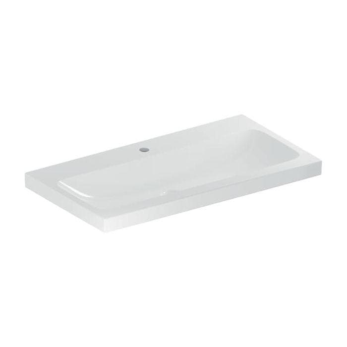 Geberit iCon light Waschtisch 90x48 cm, Hahnloch mittig, ohne Überlauf, weiß