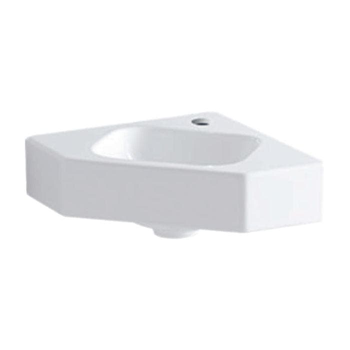 Geberit iCon Eck-Handwaschbecken 46x33cm, mit Hahnloch, ohne Überlauf, weiß