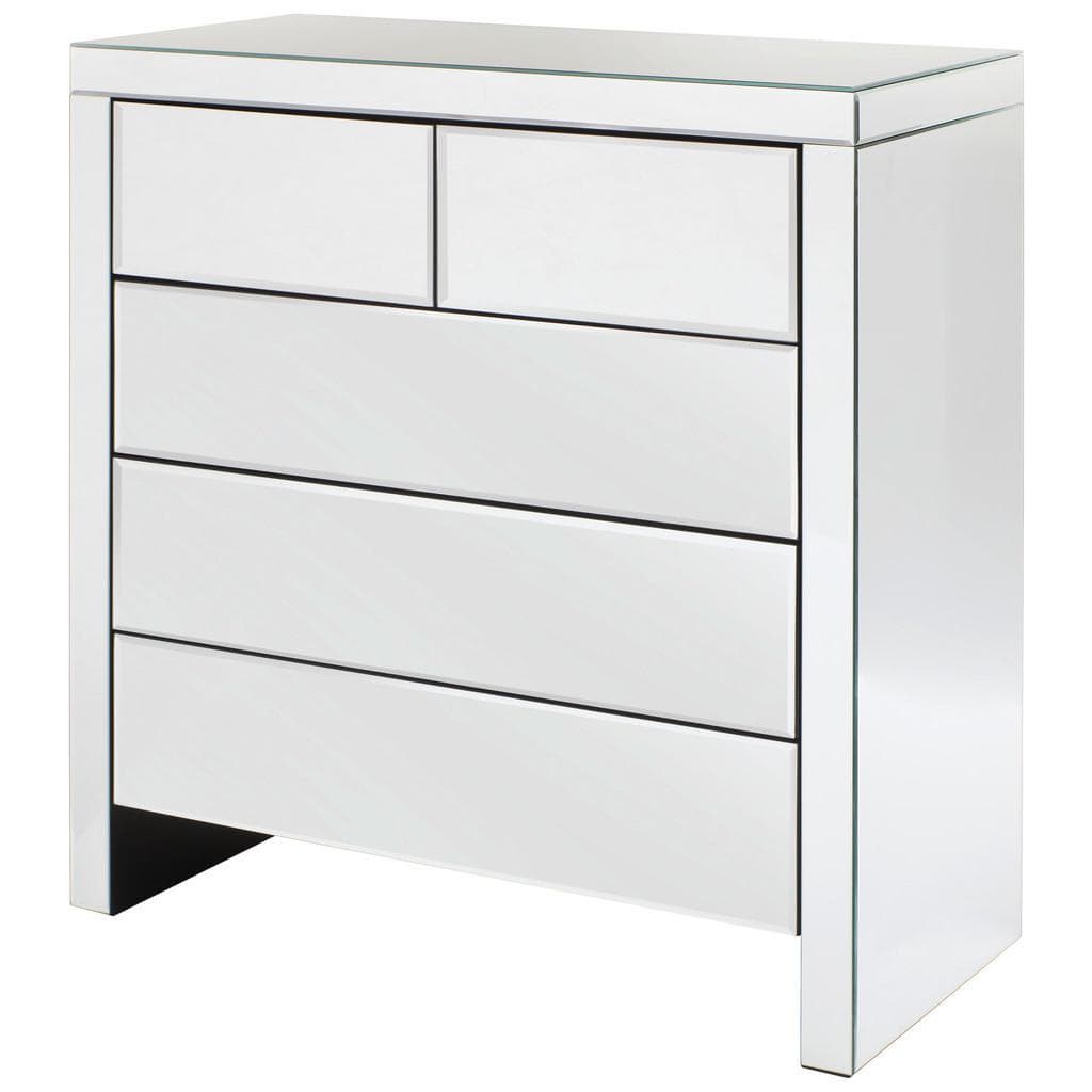 Mid.you Kommode Klar Glas Holzwerkstoff 5 Schubladen