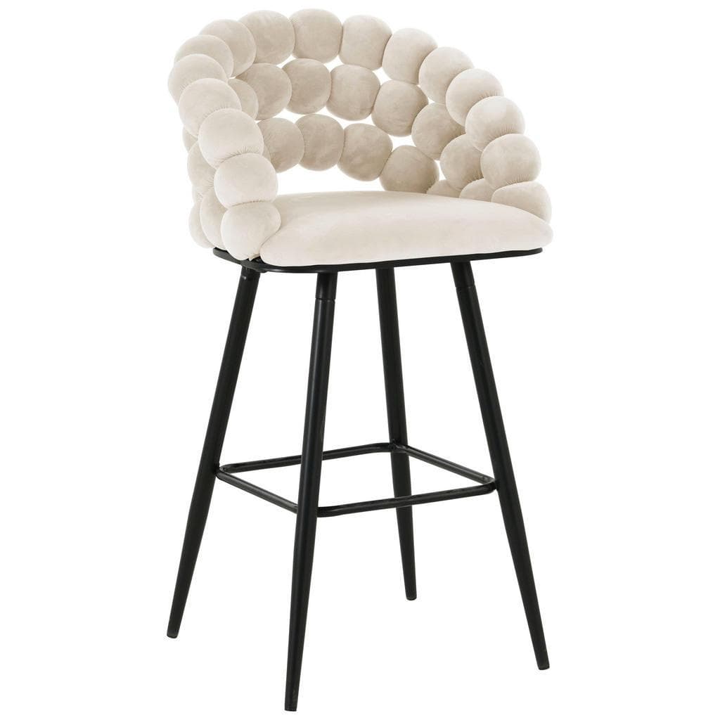 Novel Barhocker Beige Metall Textil Rundrohr Stoffauswahl