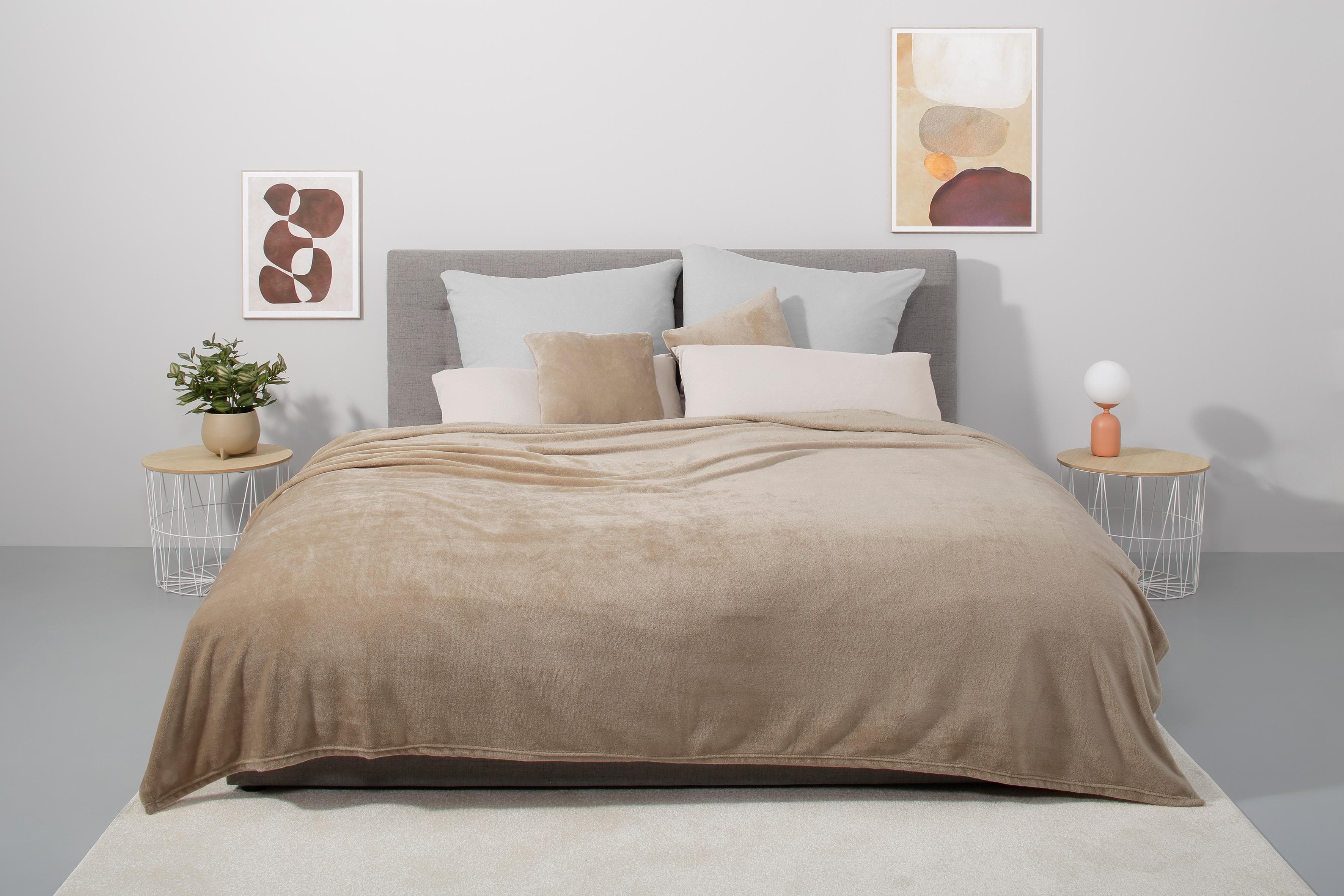 OTTO HOME Tagesdecke Desner3 Beige Polyester Cashmere-Touch