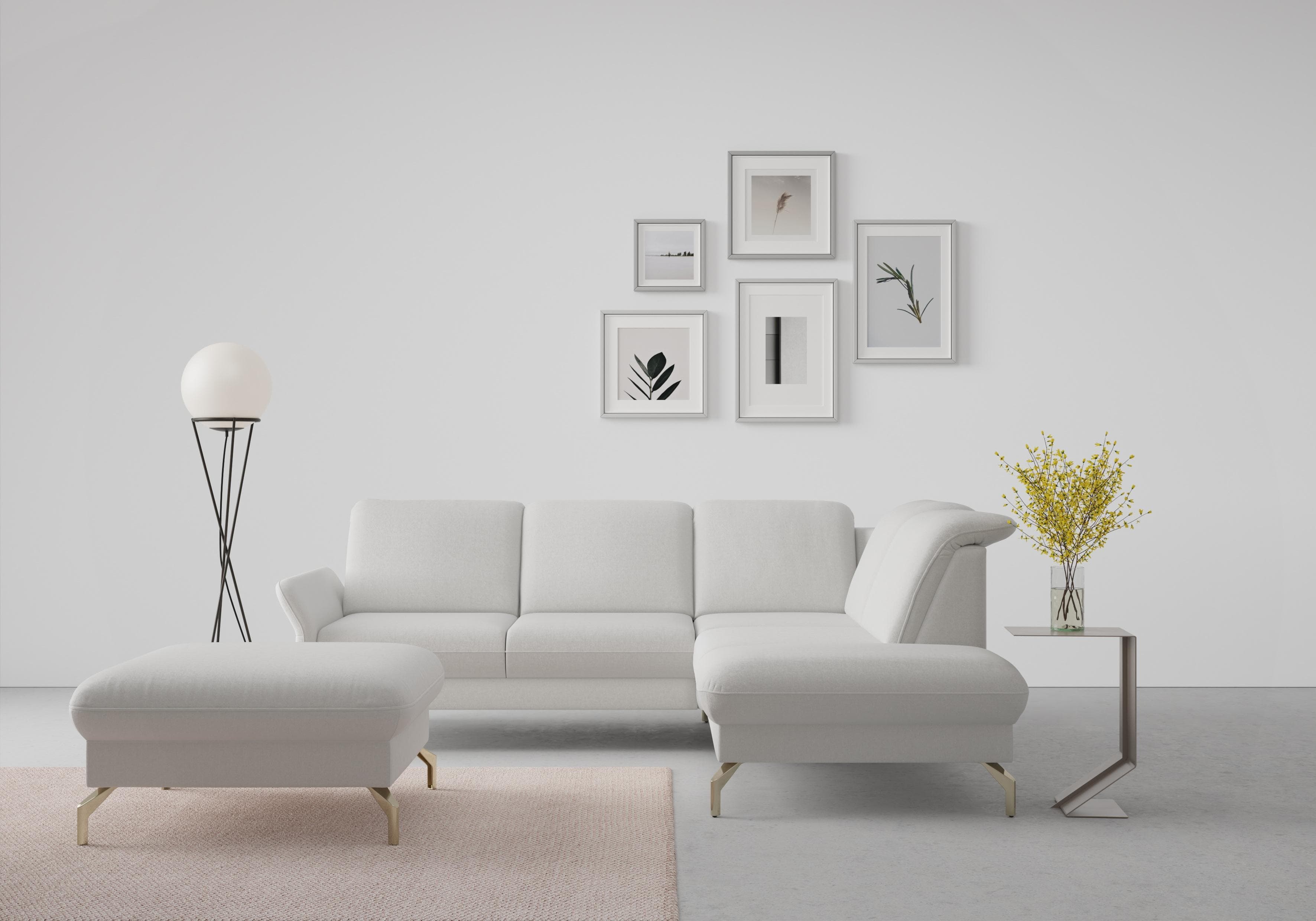 Sit & More Ecksofa Fashion L-Form Grau Motorisch mit Kopfteilverstellung