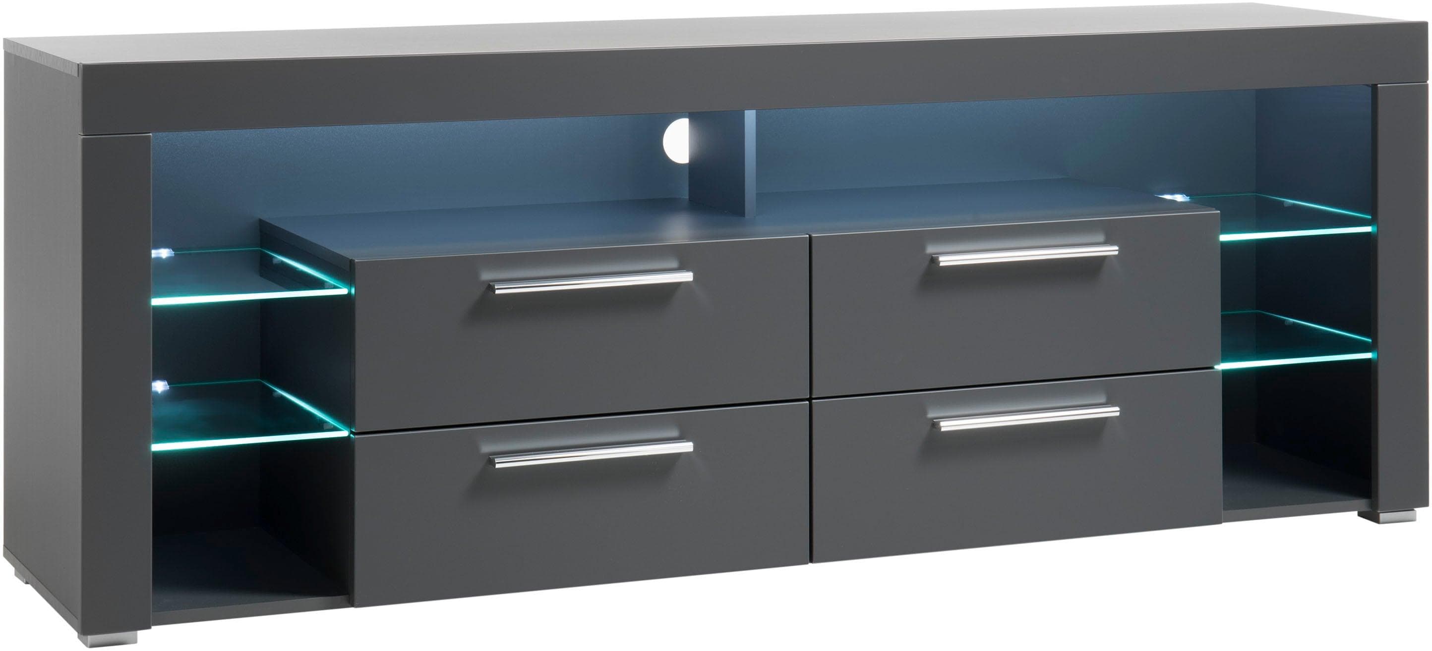 TV-Schrank STOLKOM Goal TV Lowboard grau Dekor mit LED