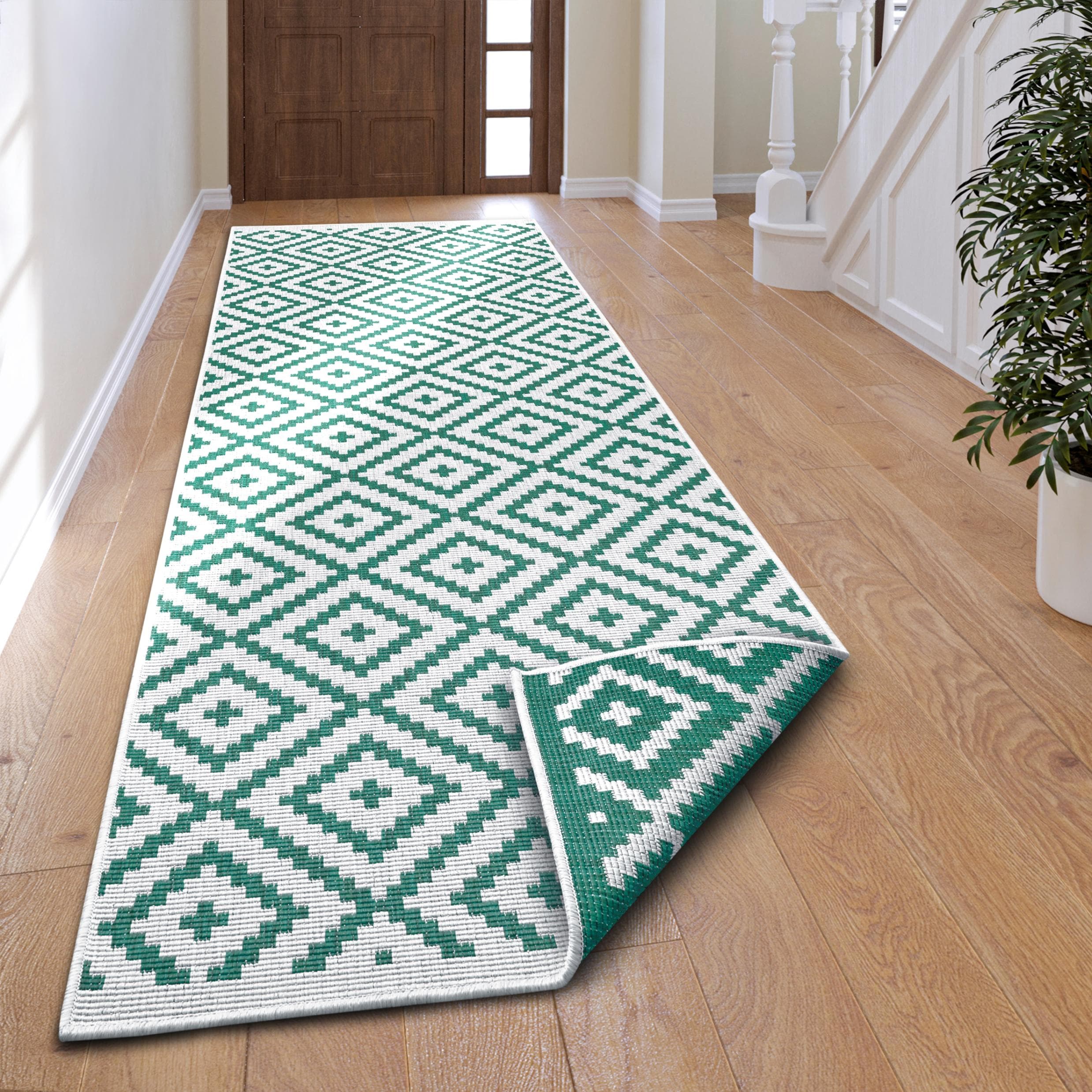 Läufer MY HOME Ronda Wendeteppich Grün Creme Sisal-Optik