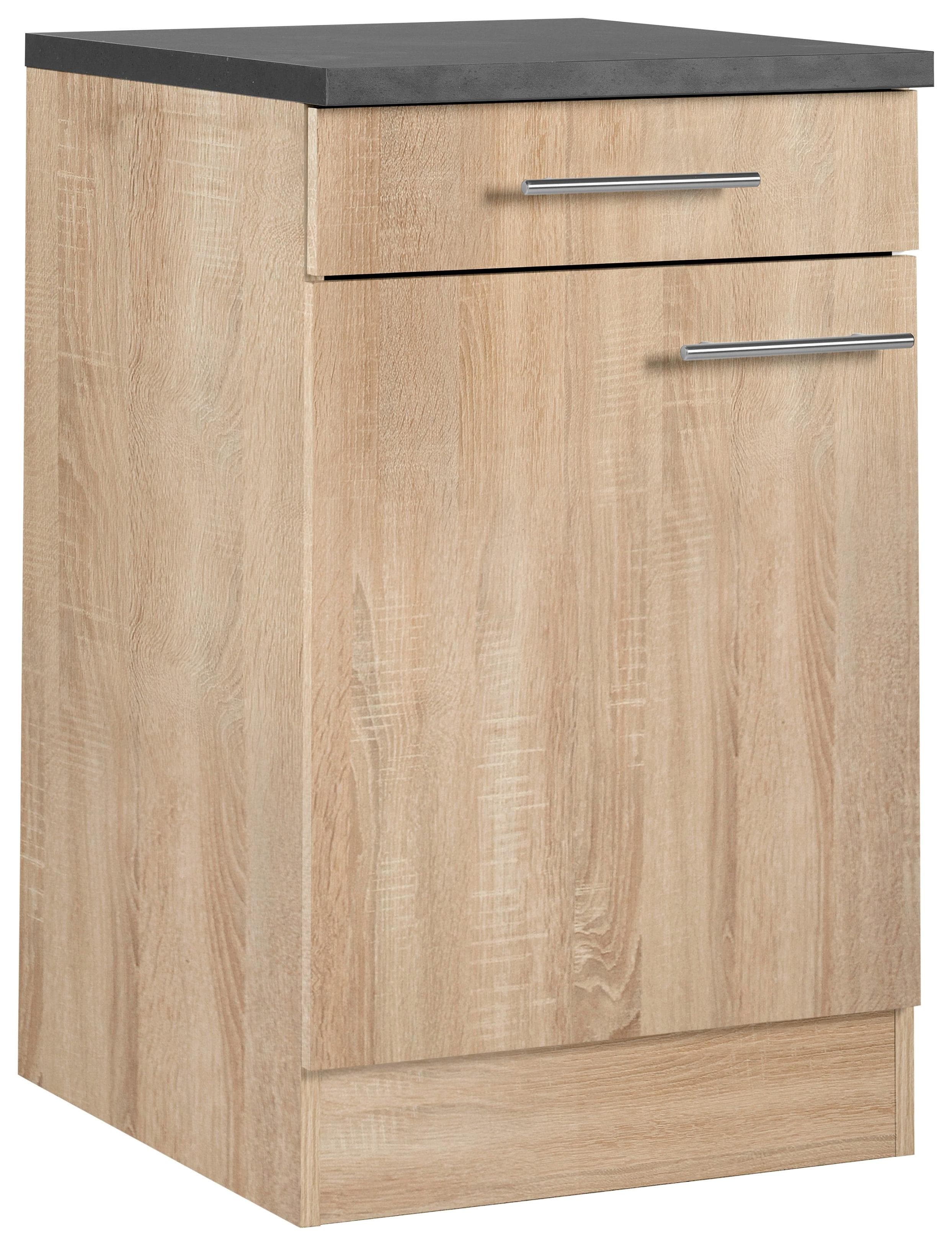 OPTIFIT Unterschrank Mini Grau Eichefarben 50cm Breite