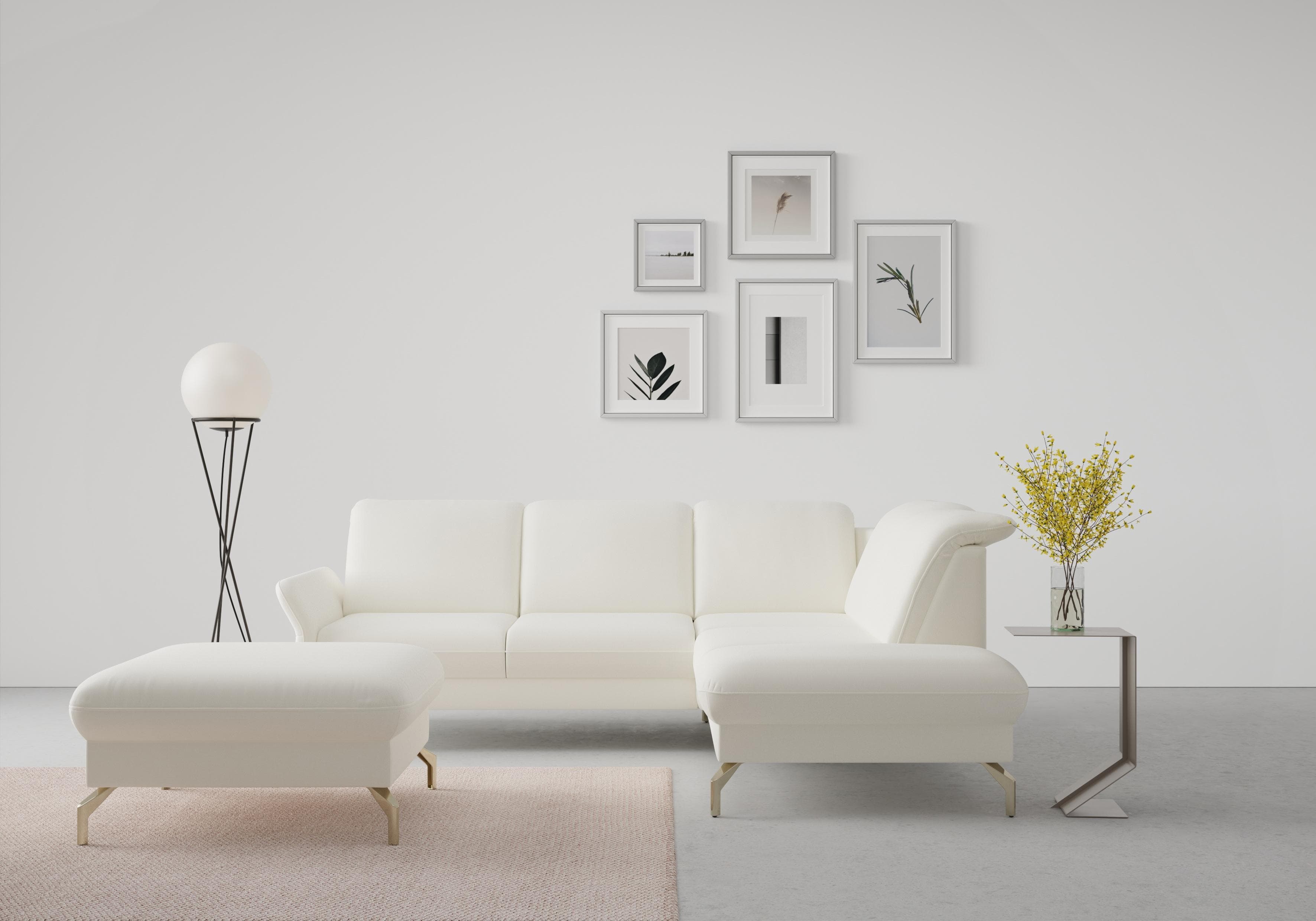 SIT & MORE Ecksofa Fashion L-Form Beige Motorisch mit Ottomane