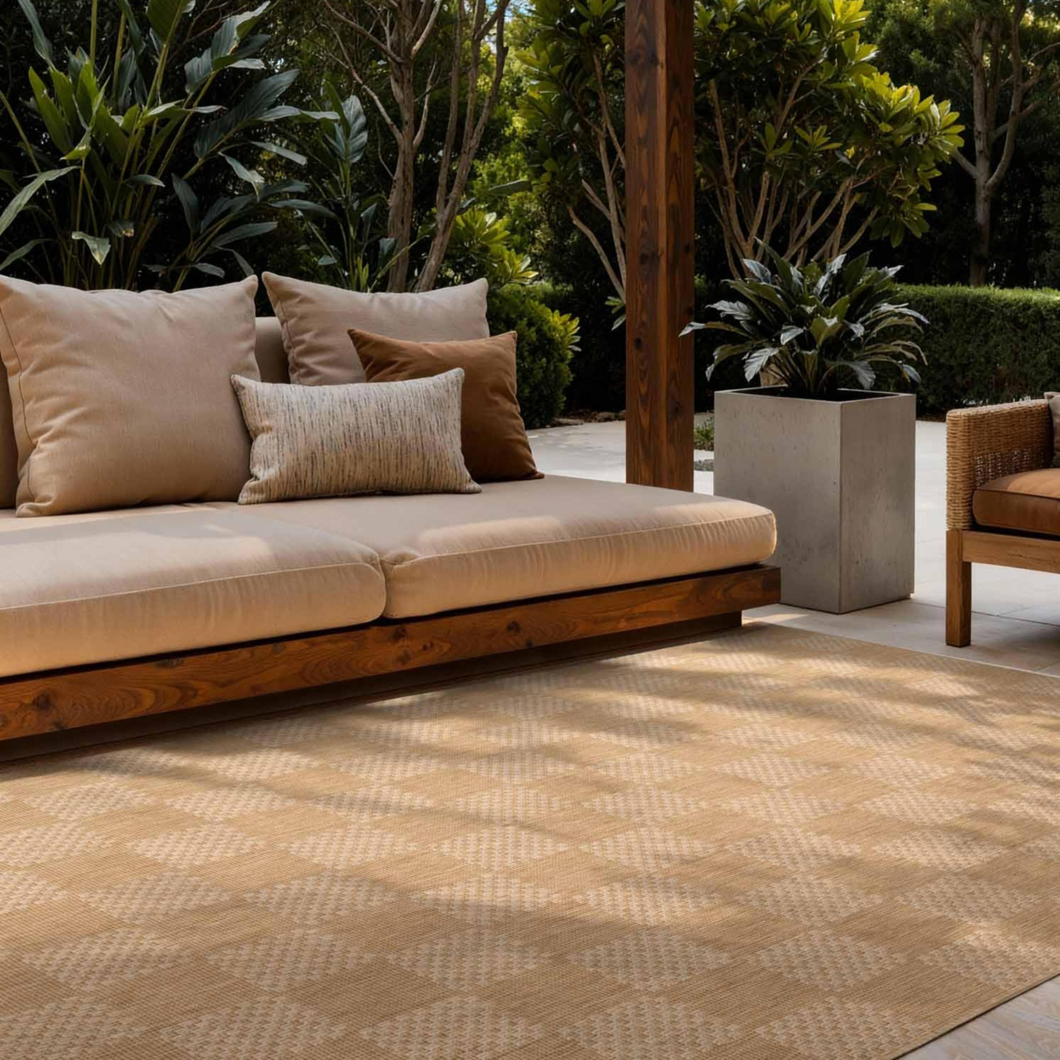 Moderner Designteppich aus Jute und Polypropylen in Weiß