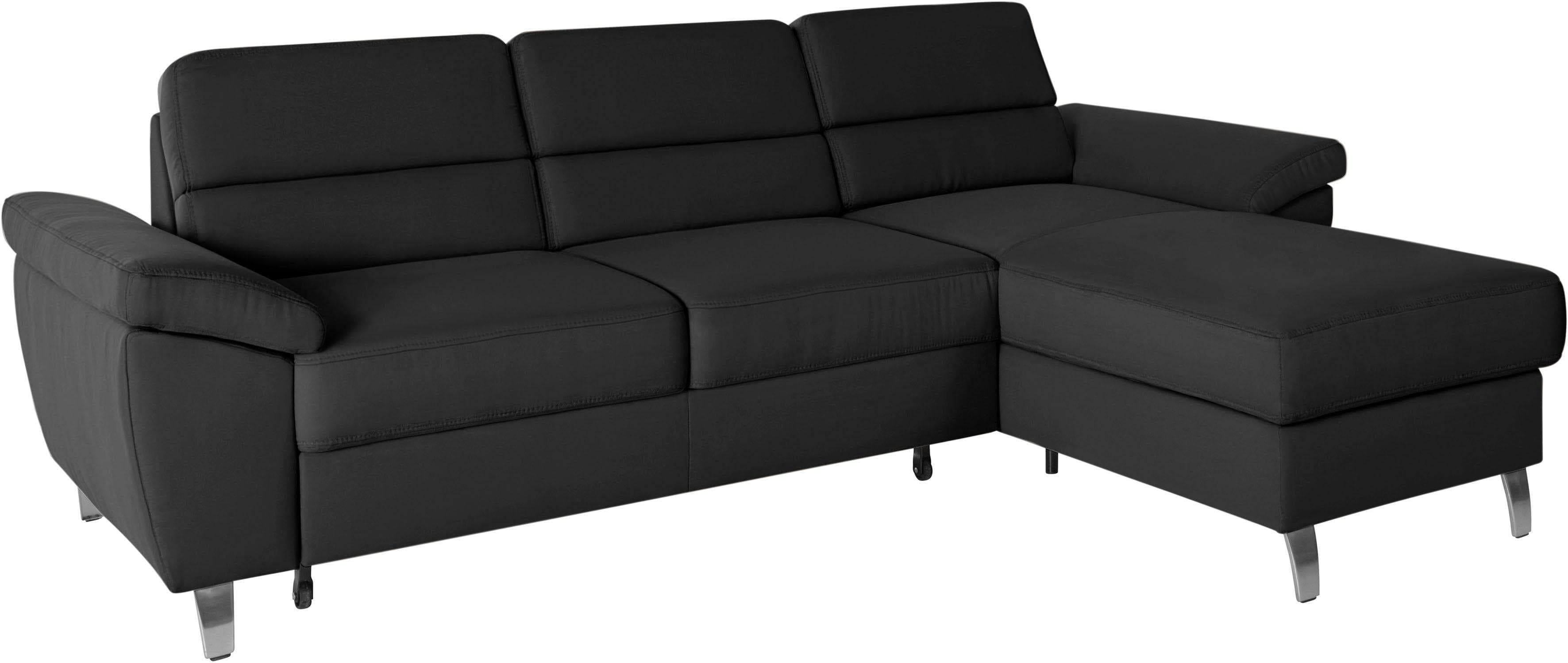 Ecksofa SIT & MORE Sorano L-Form Schwarz mit Bettfunktion