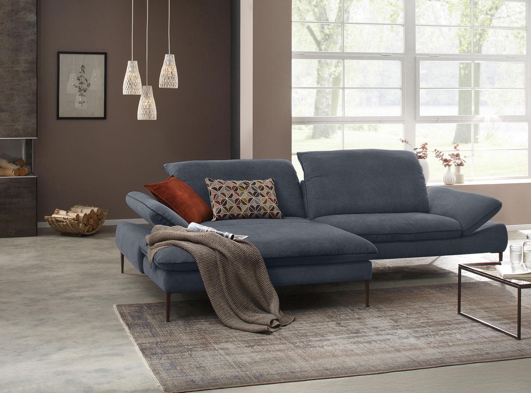W.SCHILLIG Ecksofa enjoy&MORE Marineblau mit Verstellfunktion