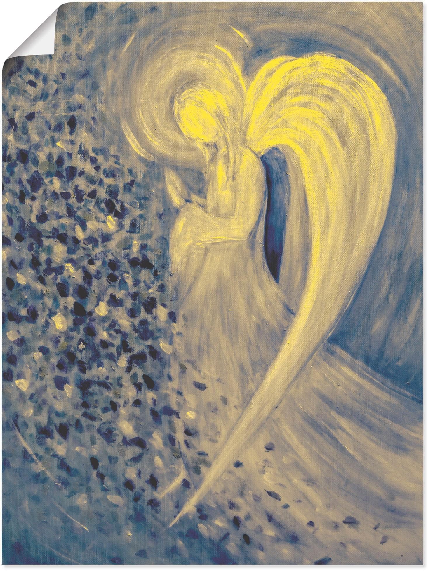 Kunstvolles Blaues Poster aus Papier