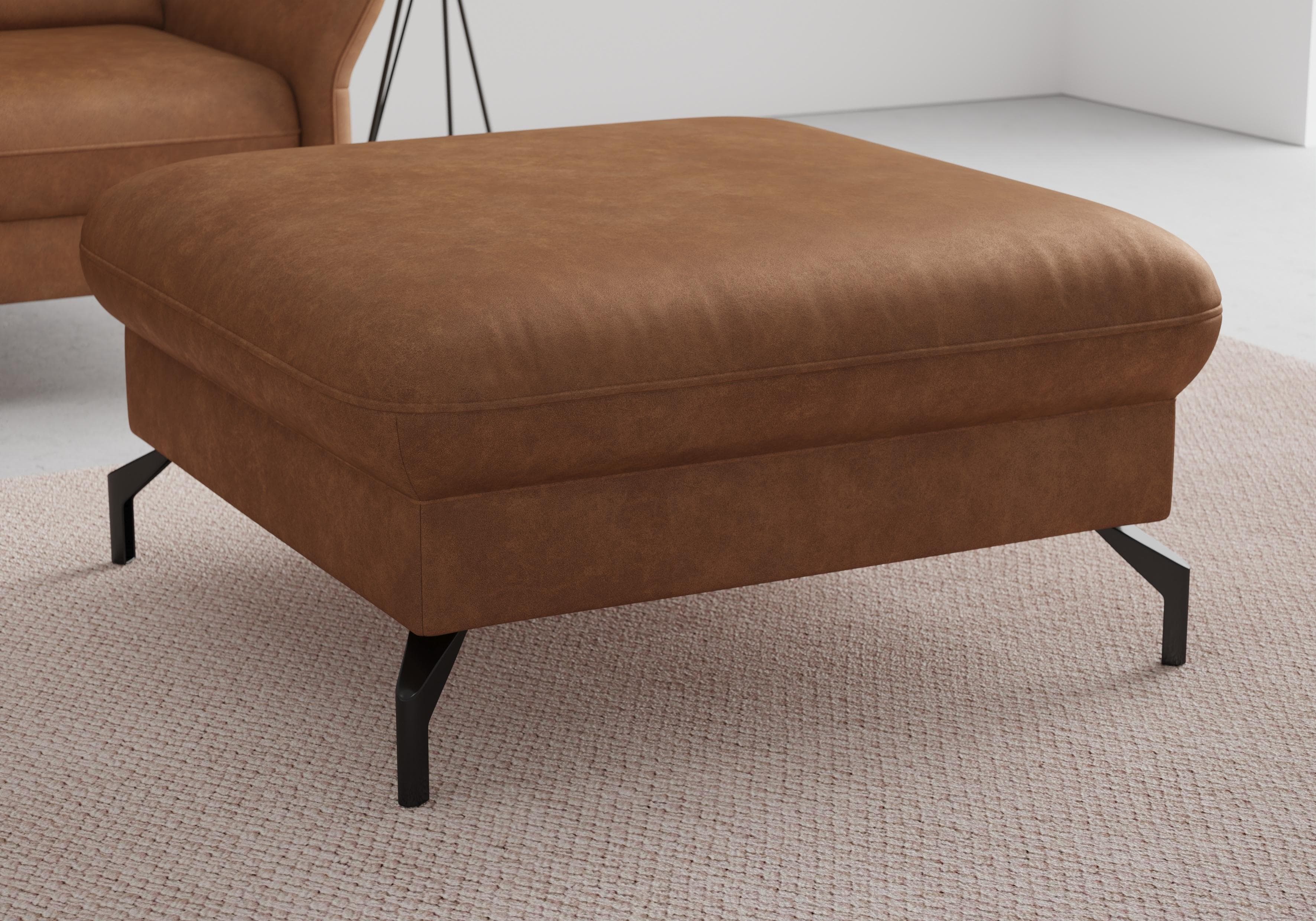 SIT & MORE Hocker Fashion Cognac Microfaser Metallfüße