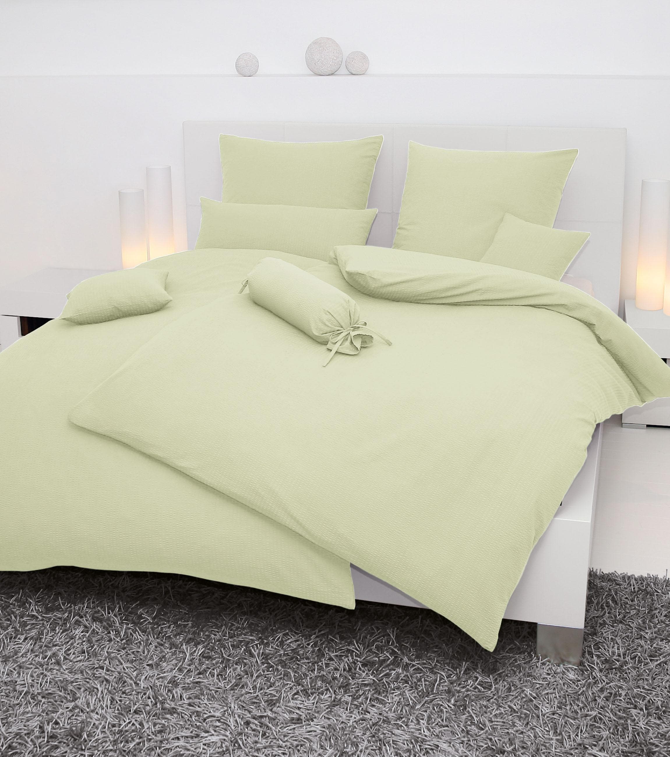 Janine Bettwäsche Piano Soft-Seersucker Baumwolle Reißverschluss