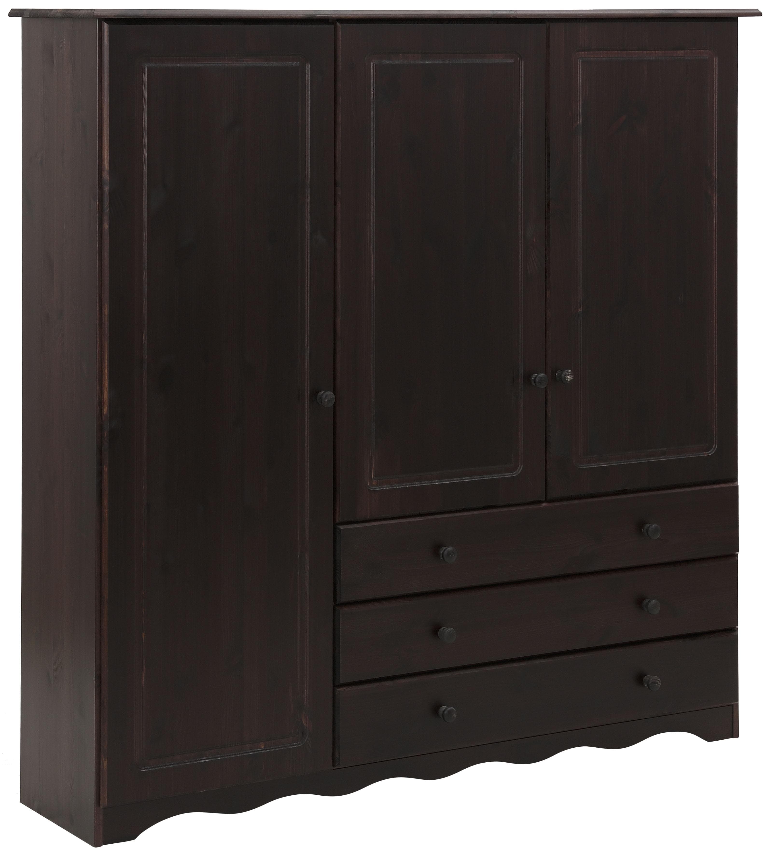 HOME AFFAIRE Wäscheschrank Minik Massivholz Braun