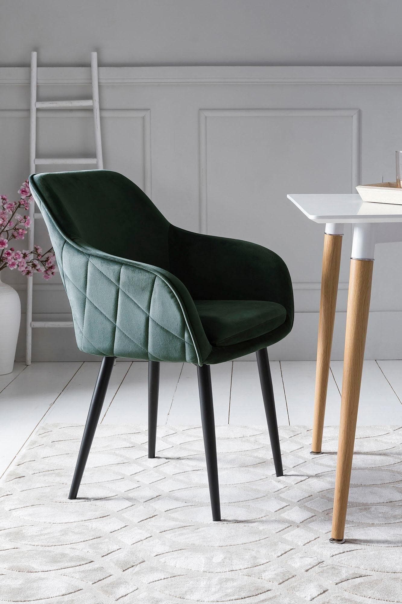 Luxuriöser Armlehnstuhl mit Diamant-Steppung