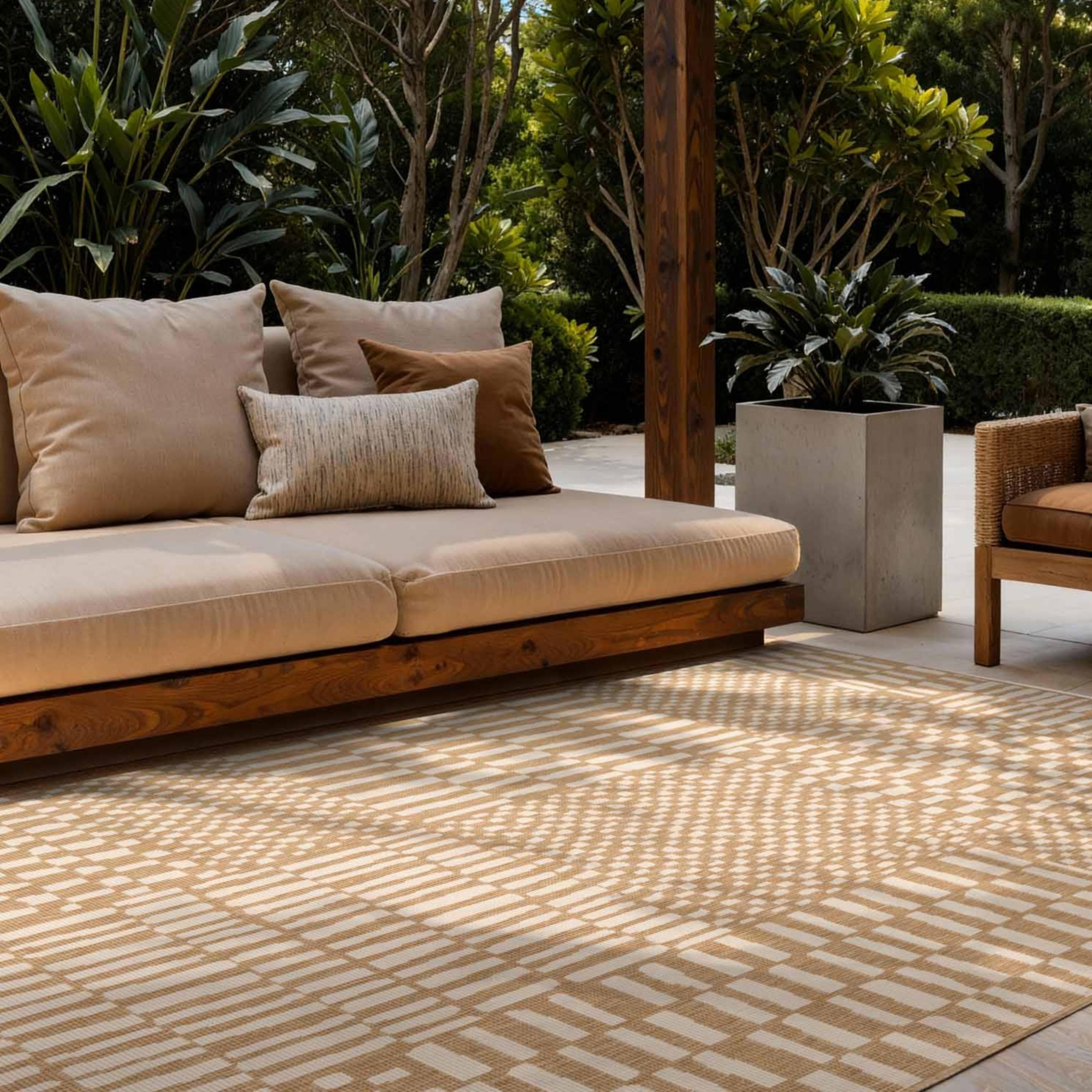 Ted Baker Barkham Teppich Jute Weiß Geometrisches Muster