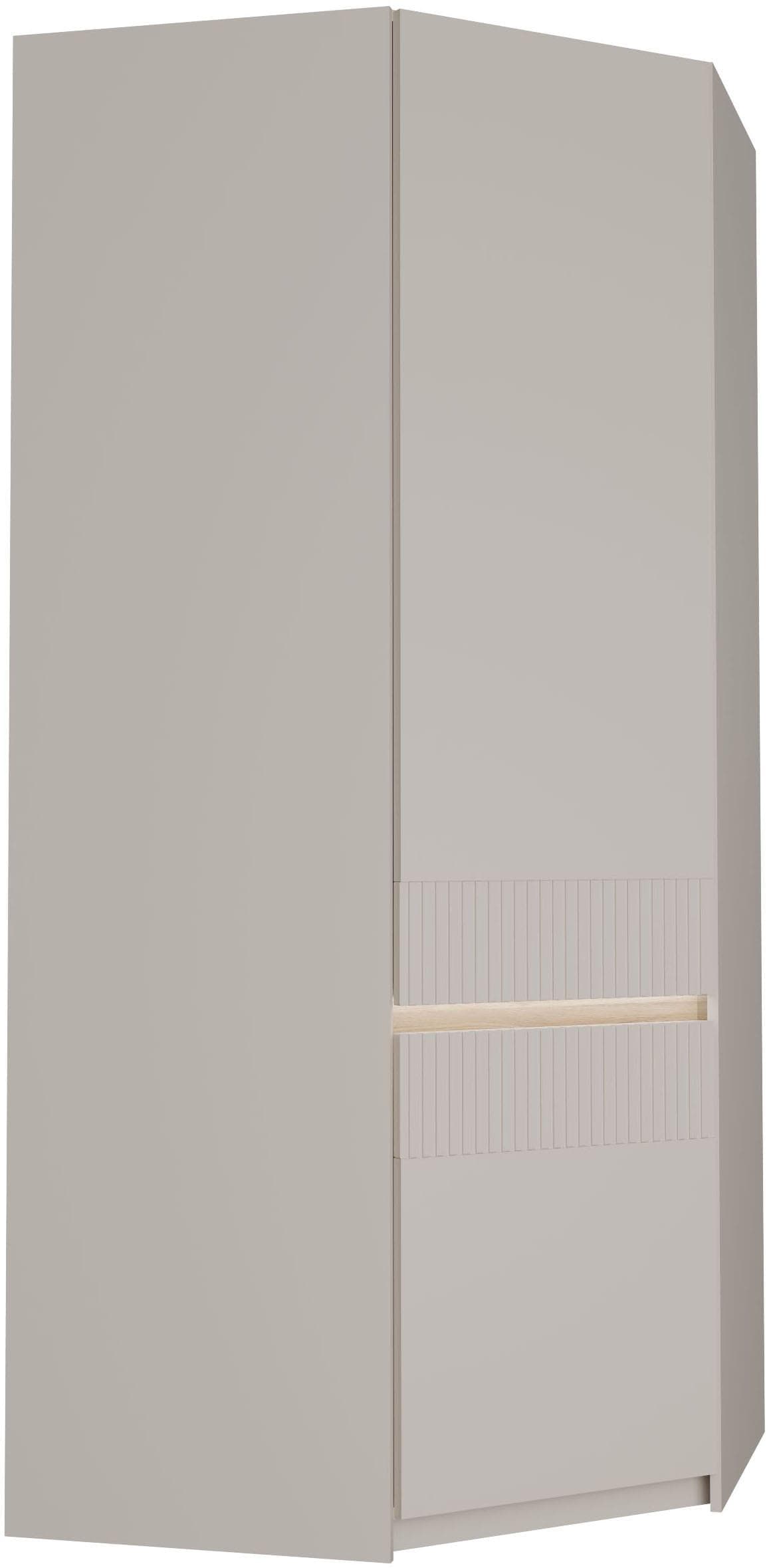 Eckkleiderschrank FORTE Oak Squere Mauvella Eiche Softclose Beleuchtung