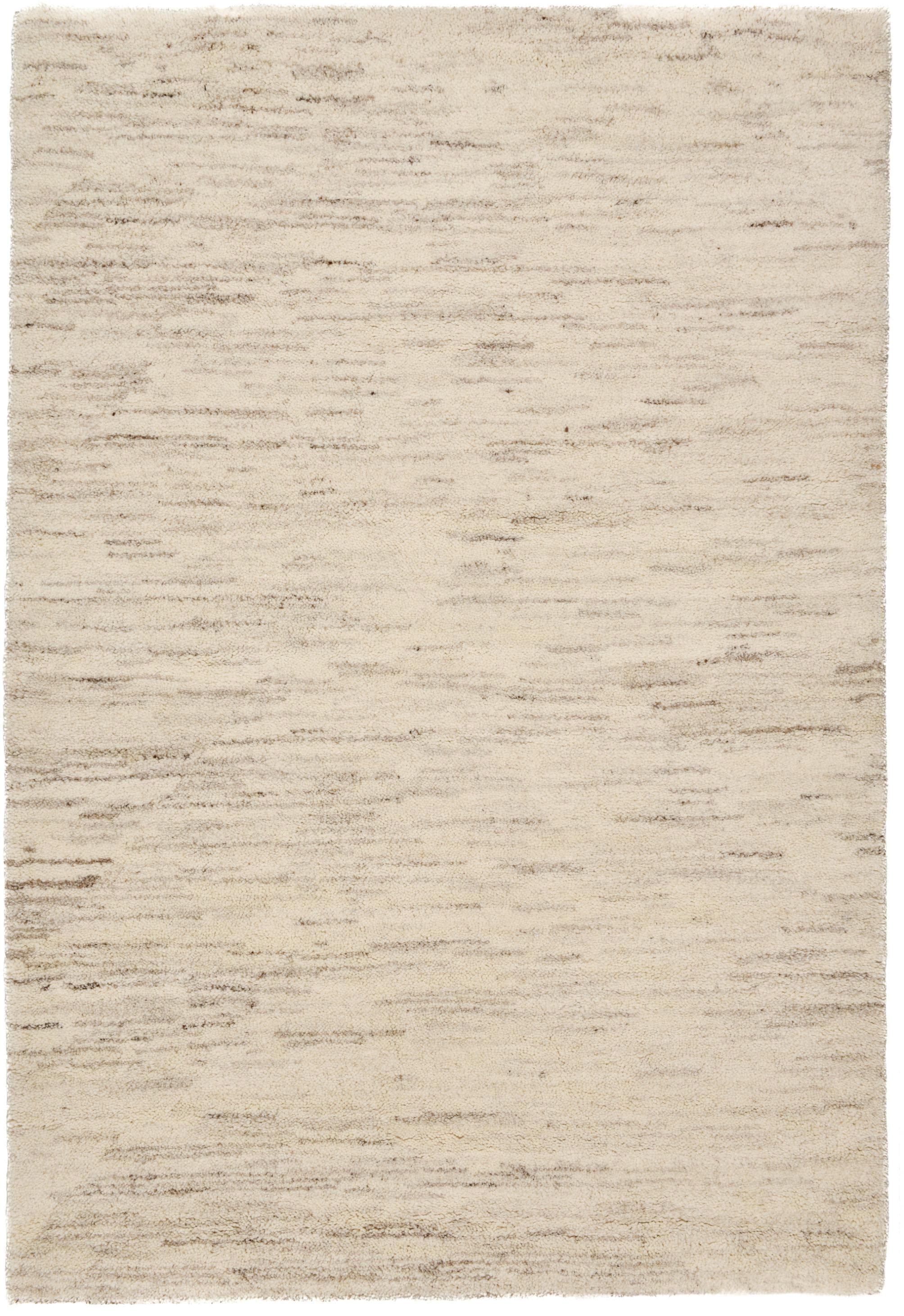THEKO Wollteppich Hadj Uni Beige Handgeknüpft Berber