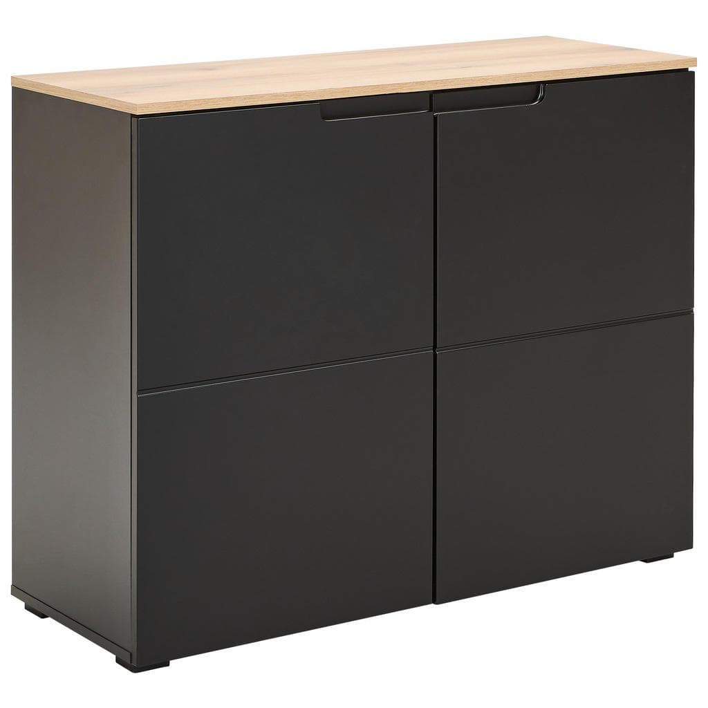 Mid.you Kommode Schwarz Eiche Holzwerkstoff