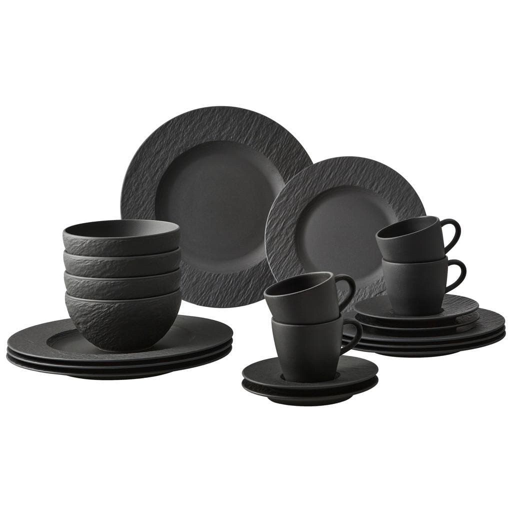 Villeroy & Boch Kombiservice Manufacture Rock Schwarz Keramik 20-teilig