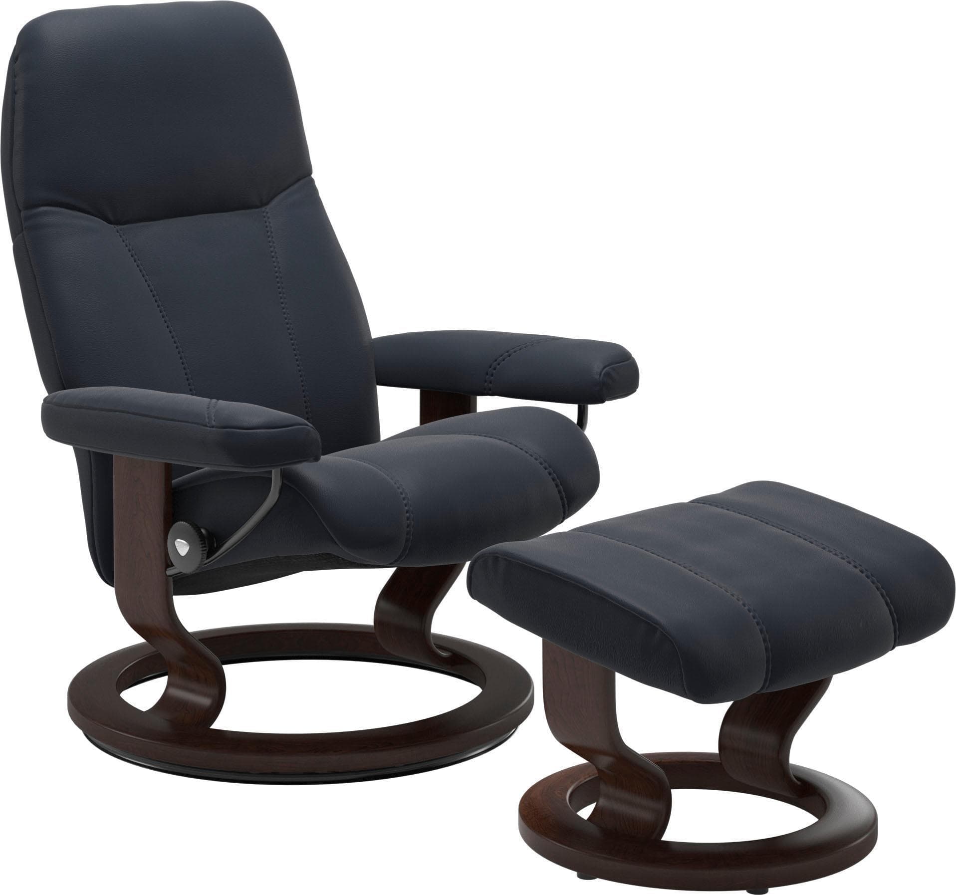 STRESSLESS Relaxsessel Consul Shadow Blue Paloma mit Hocker