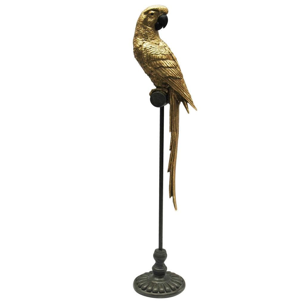 Ambia Home Dekovogel Schwarz Gold Metall Kunststoff