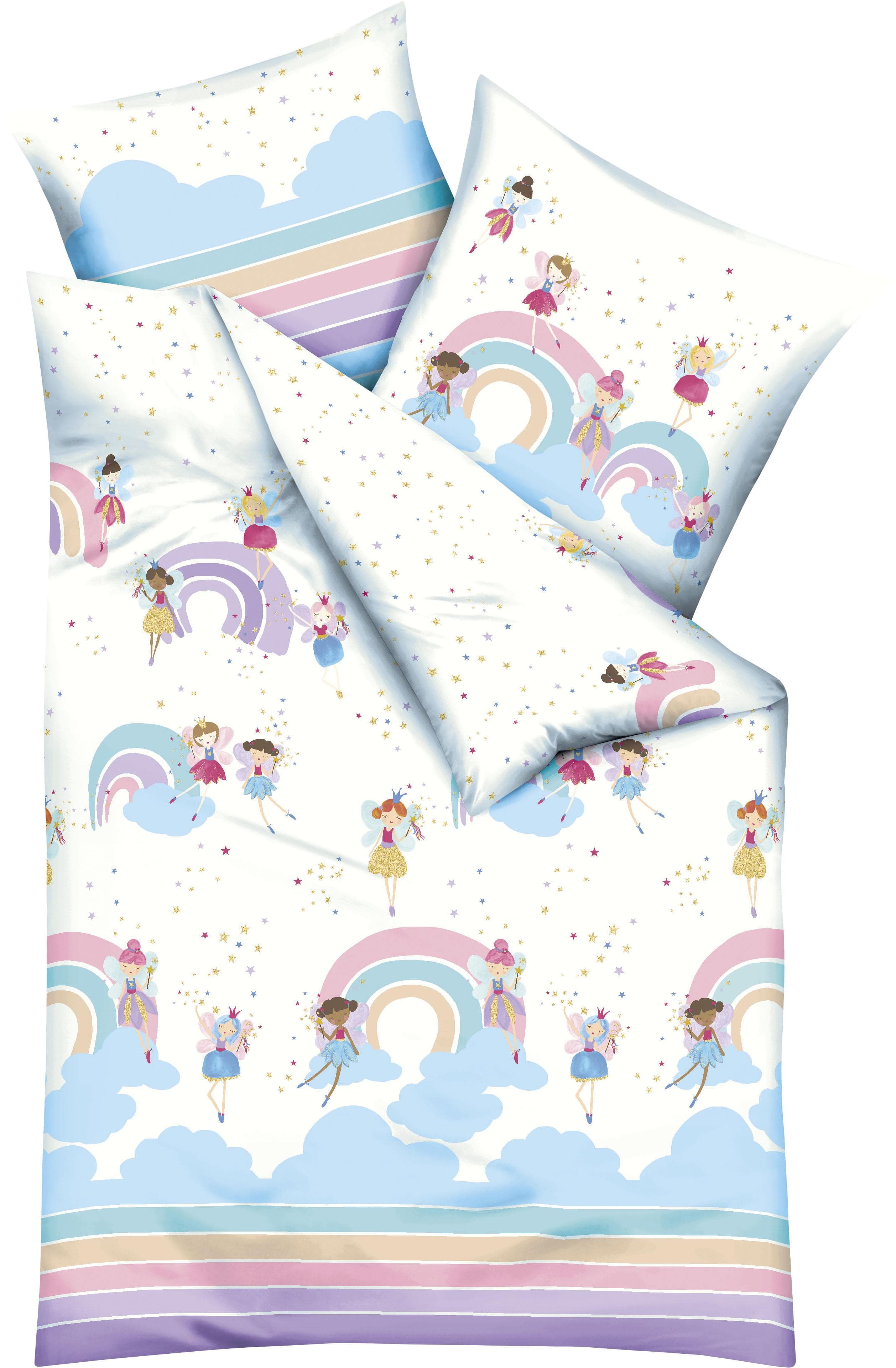 Kaeppel Kinderbettwäsche Rainbow Fairies Bunt 100% Baumwolle
