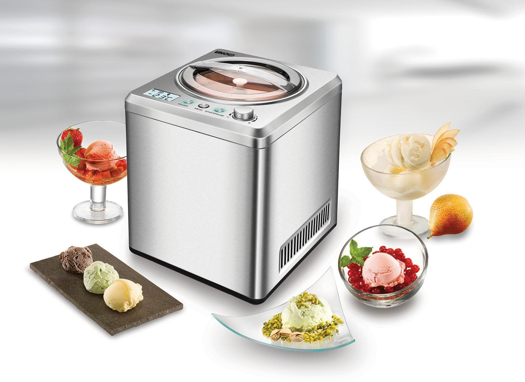 UNOLD Eismaschine Exclusiv 48872 Silber Edelstahl