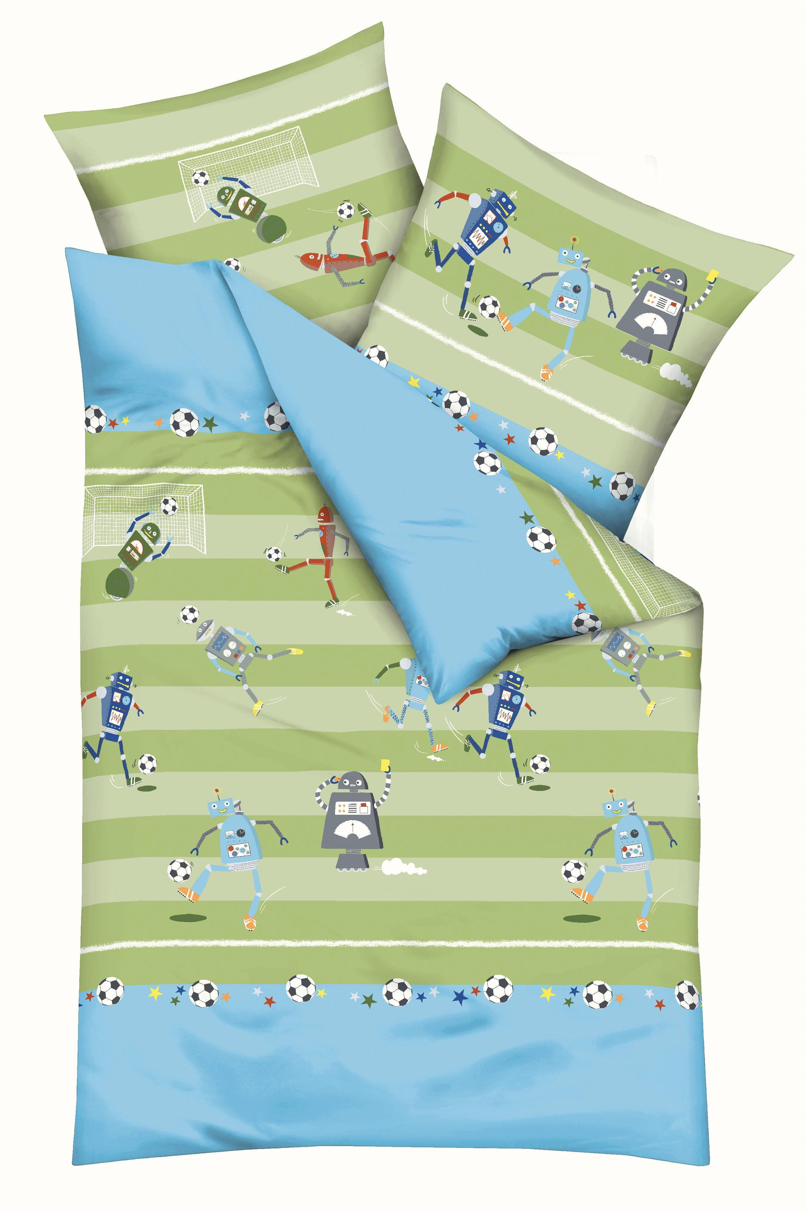 Kaeppel Kinderbettwäsche Robo Football Grün 100x135cm