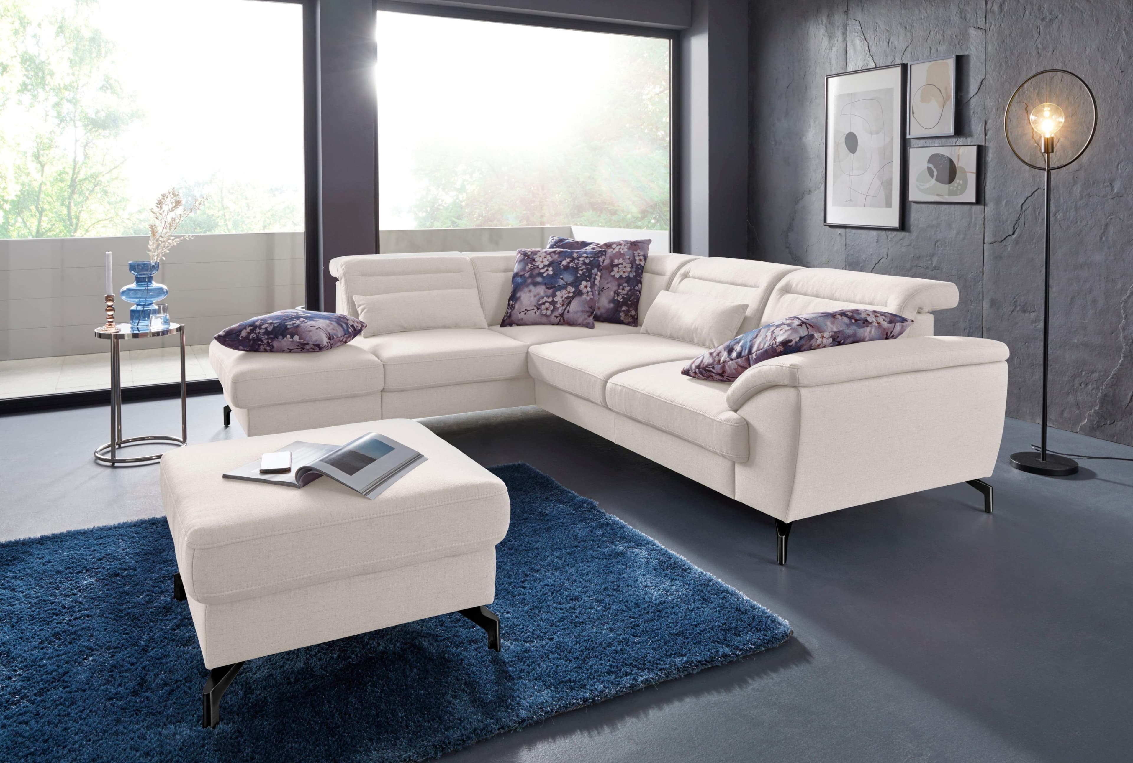 SIT & MORE Ecksofa Percy L-Form Beige mit Sitztiefenverstellung