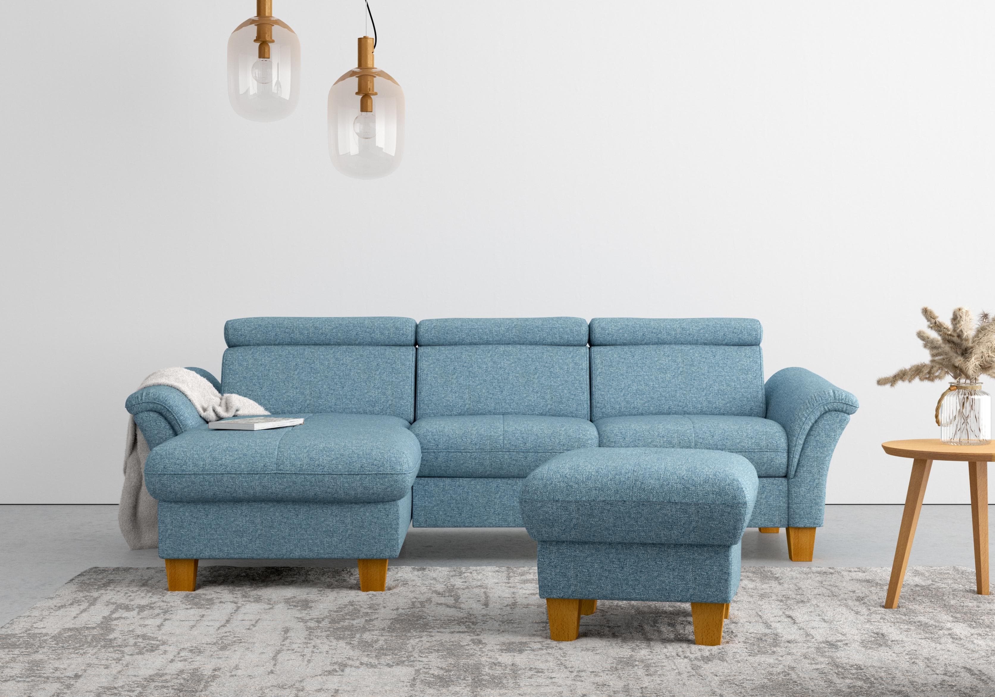 Home Affaire Ecksofa Lindgren L-Form Eisblau Relaxfunktion