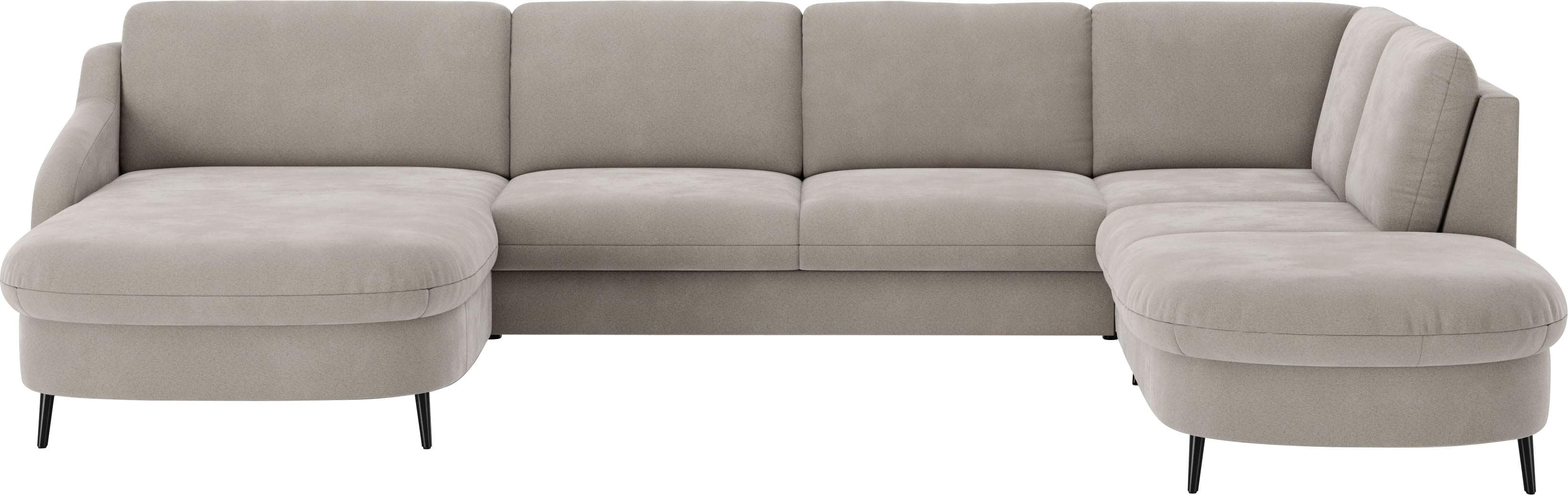 Wohnlandschaft U-Form in grau (anthrazit)