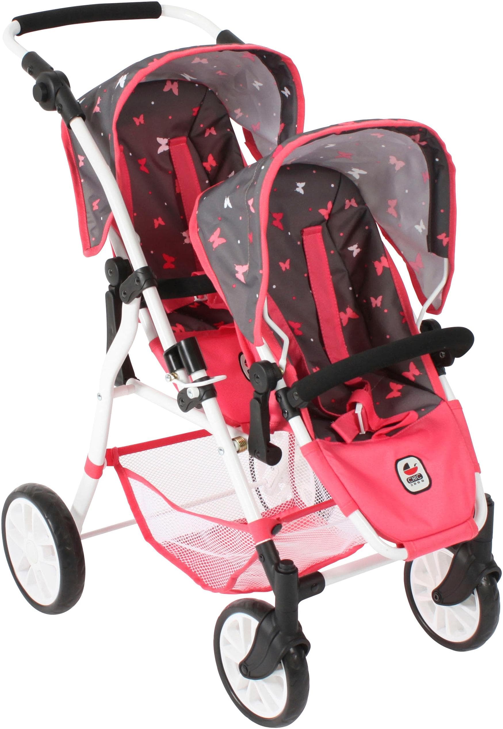 Bayer Chic 2000 Puppen-Zwillingsbuggy Twinny Butterfly Koralle