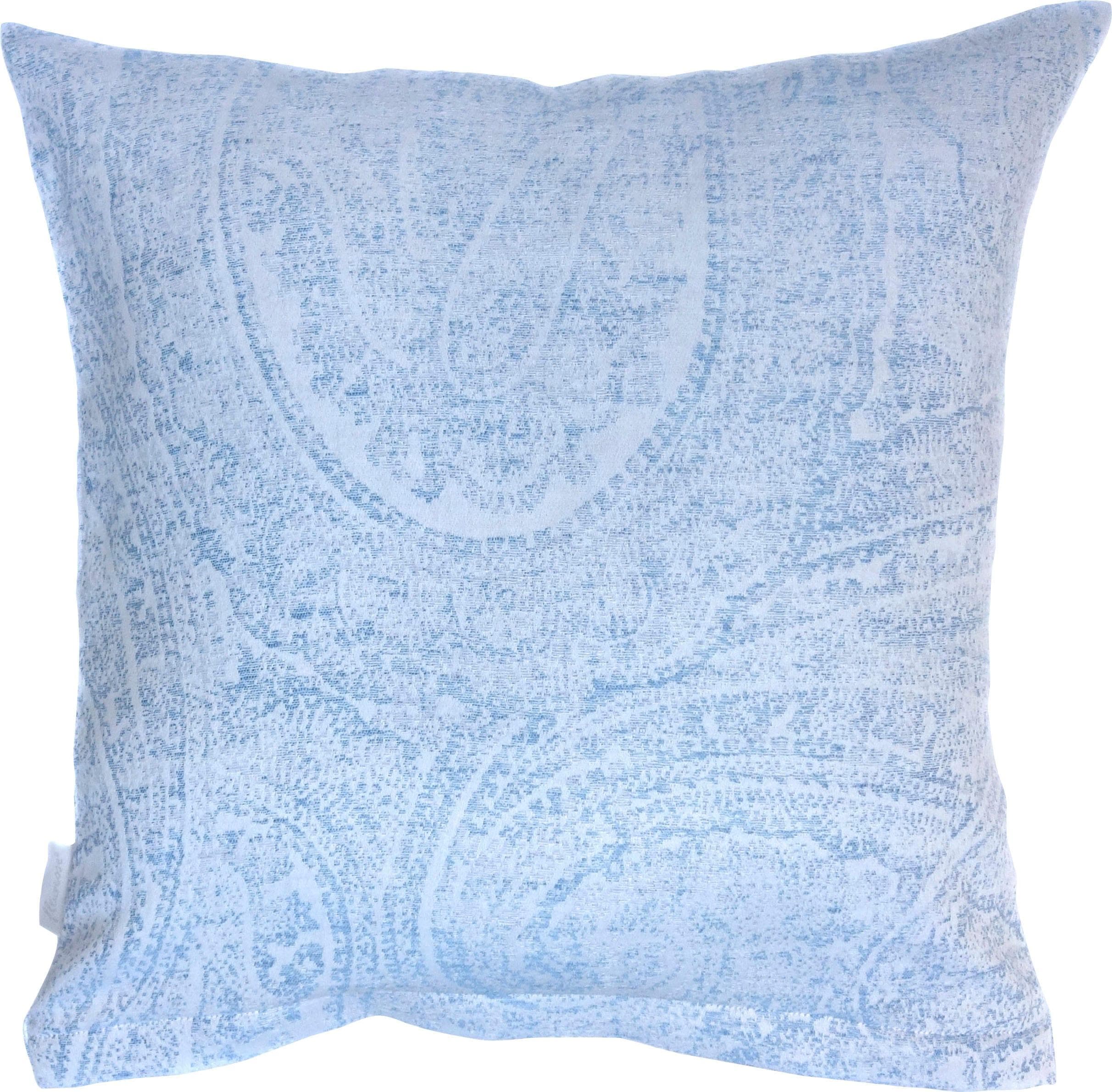 Kissenbezug FLEURESSE Provence Prestige Himmelblau Jacquardgewebte Ornamente