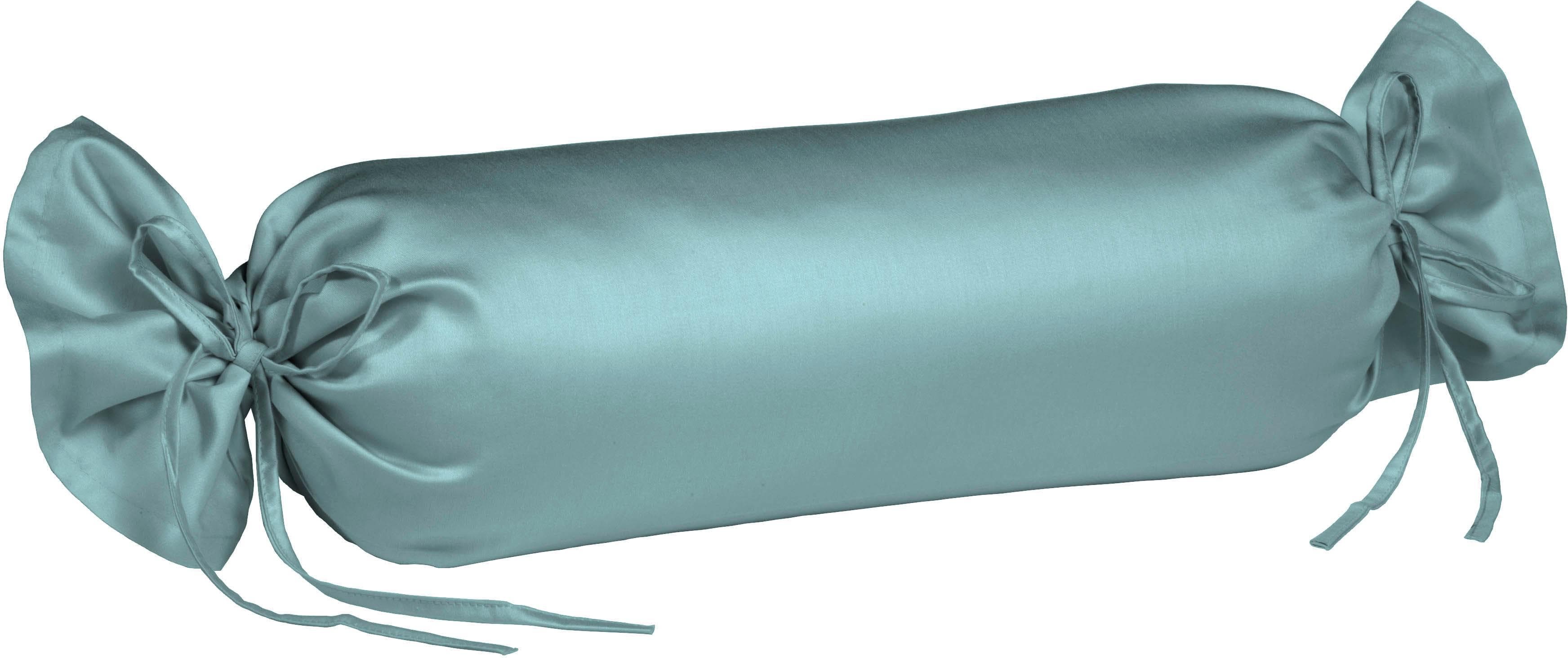 Fleuresse Nackenrollenbezug Colours Aqua Mako-Satin 100% Baumwolle