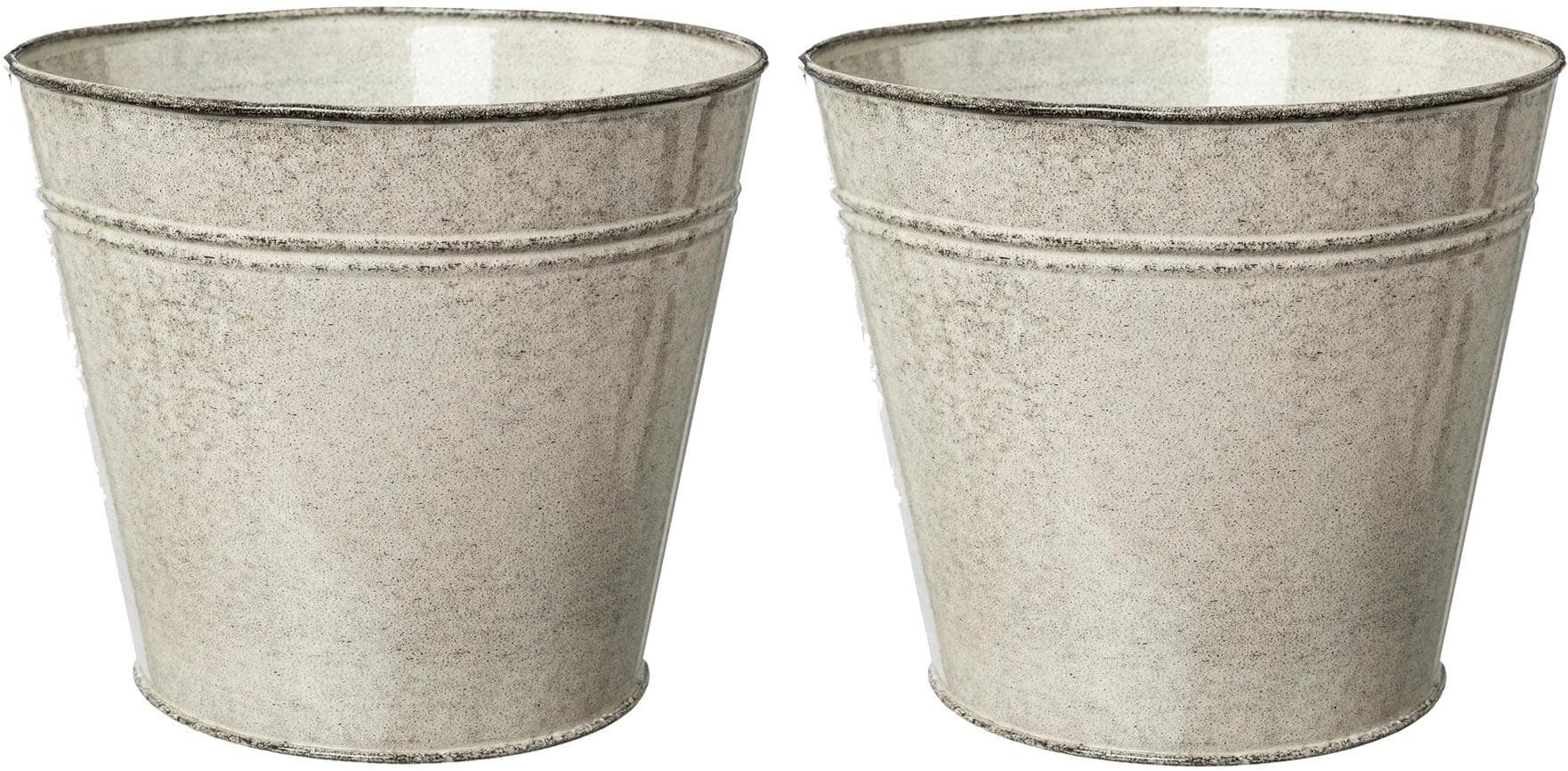 Übertopf CREATIV HOME Metall Hellgrau