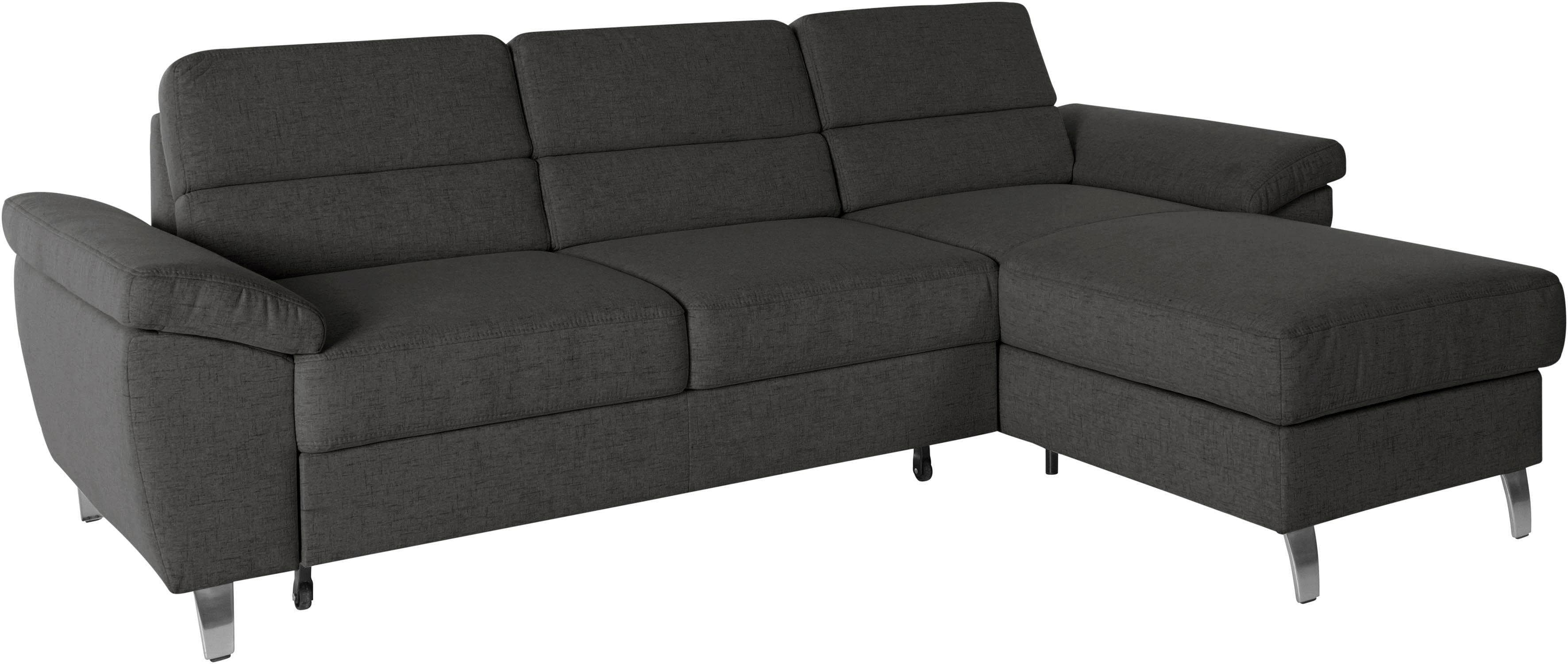 SIT & MORE Ecksofa Sorano L-Form Anthrazit mit Bettfunktion
