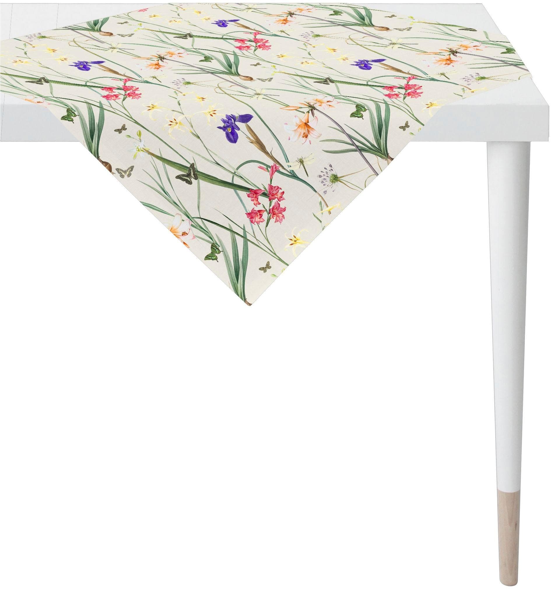 Tischdecke APELT 6720 Natur Frühlingsblüten-Motiv