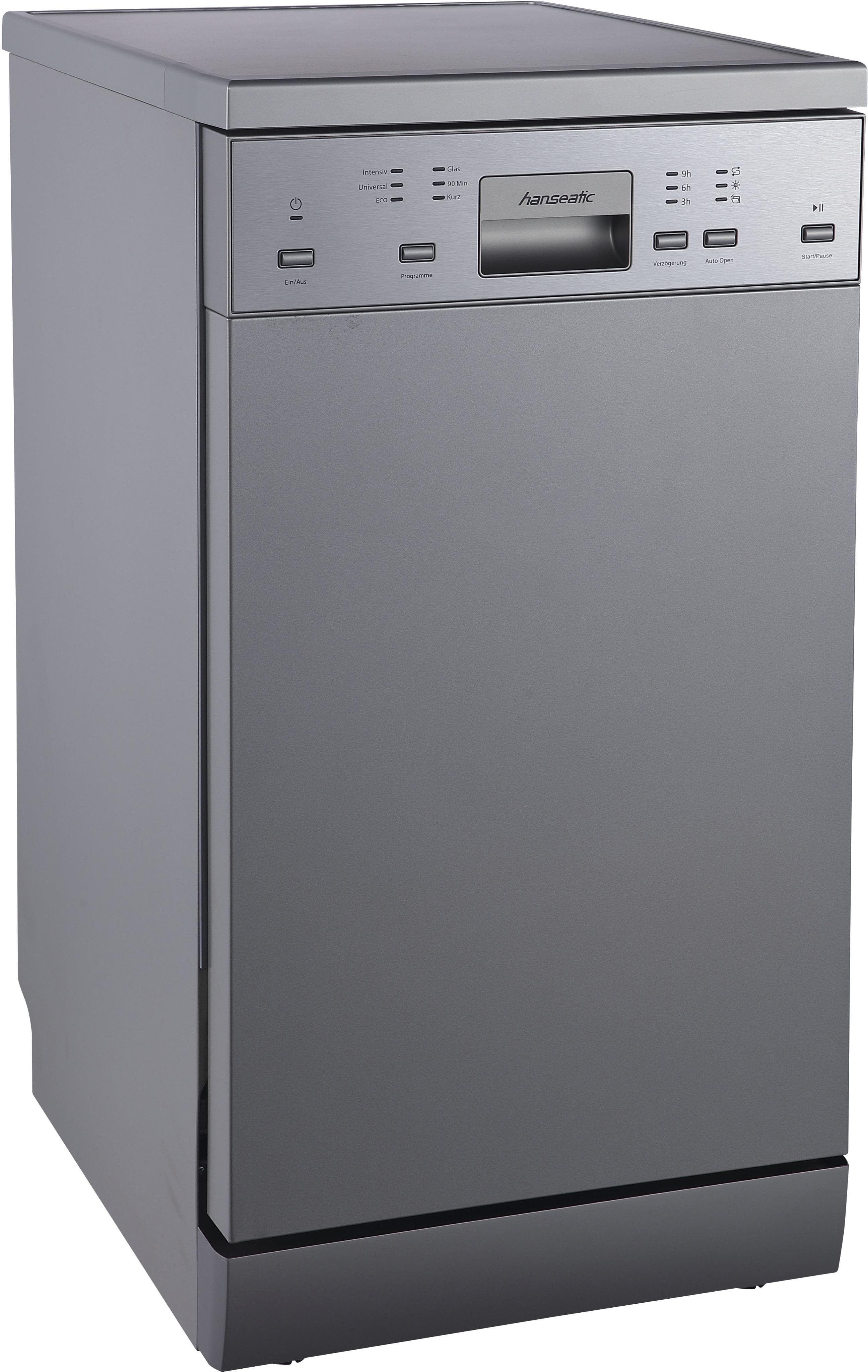 HANSEATIC Standgeschirrspüler HG4585D107610HS Silber AutoOpen-Trocknung