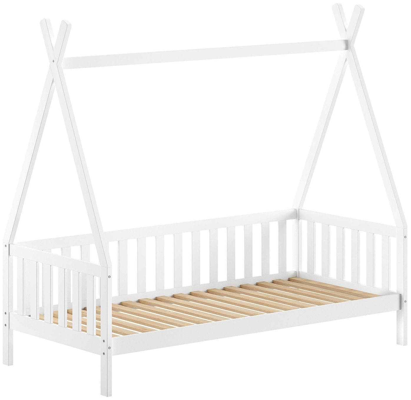 Vipack Massivholzbett Tipi Dach Kinderbett Weiß