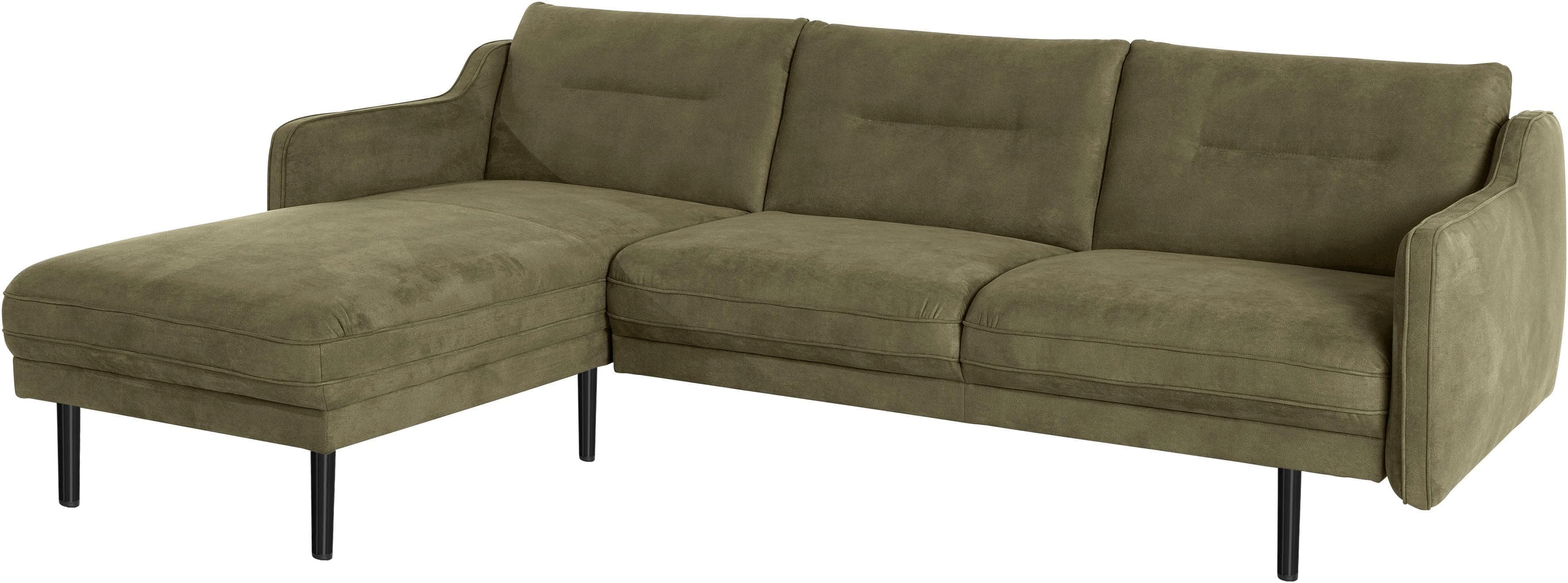 OTTO HOME Ecksofa Nordfyn L-Form Olivgrün Polyfaser