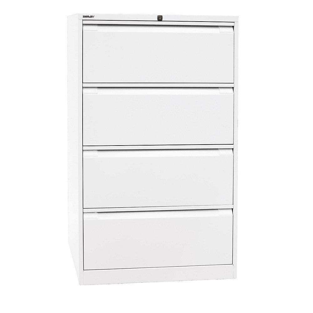BISLEY Hängeregistraturschrank 2-bahnig 4 Schübe DIN A4 verkehrsweiß