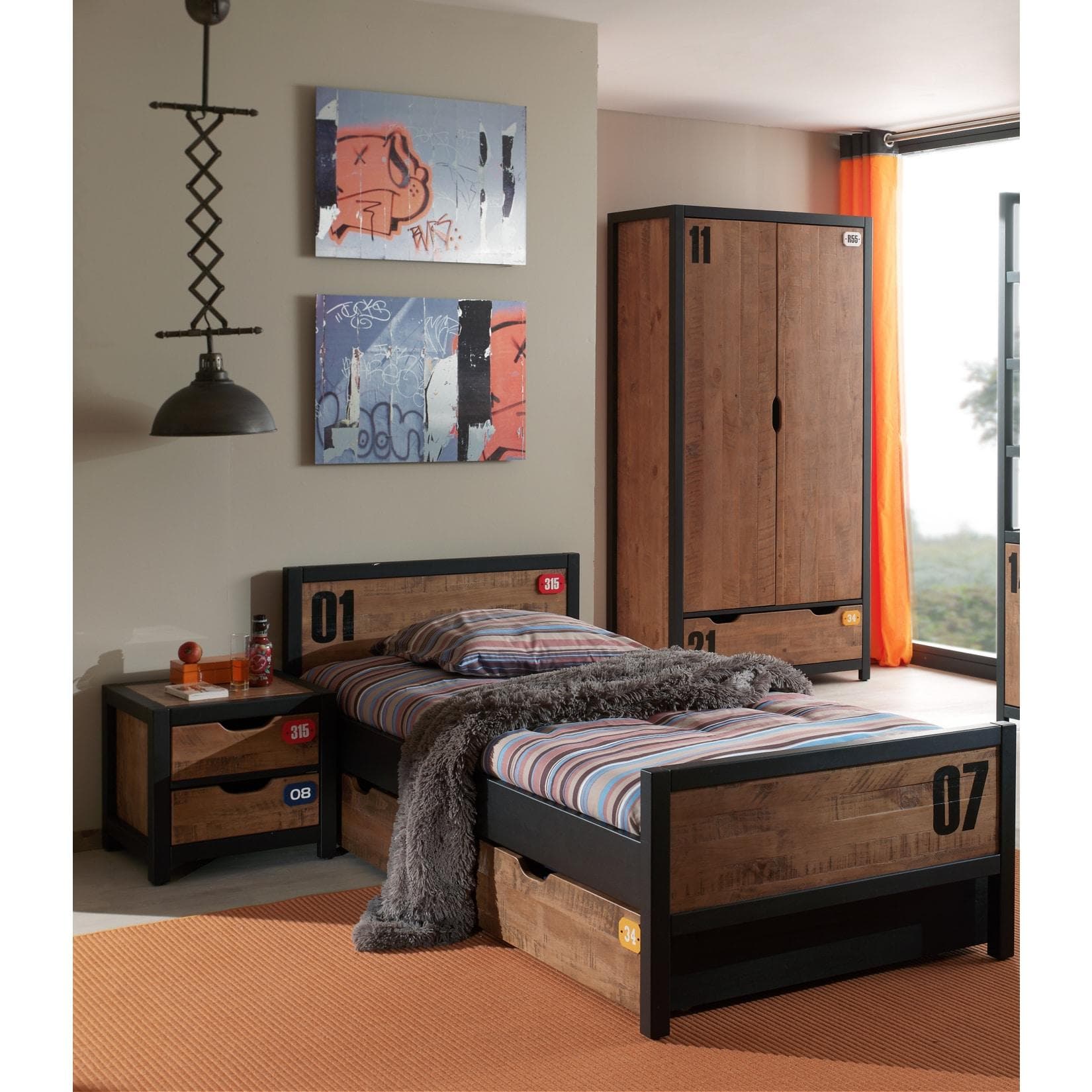 Vipack Set Alex Vierteiliges Schlafzimmer Kiefer Gebürstet