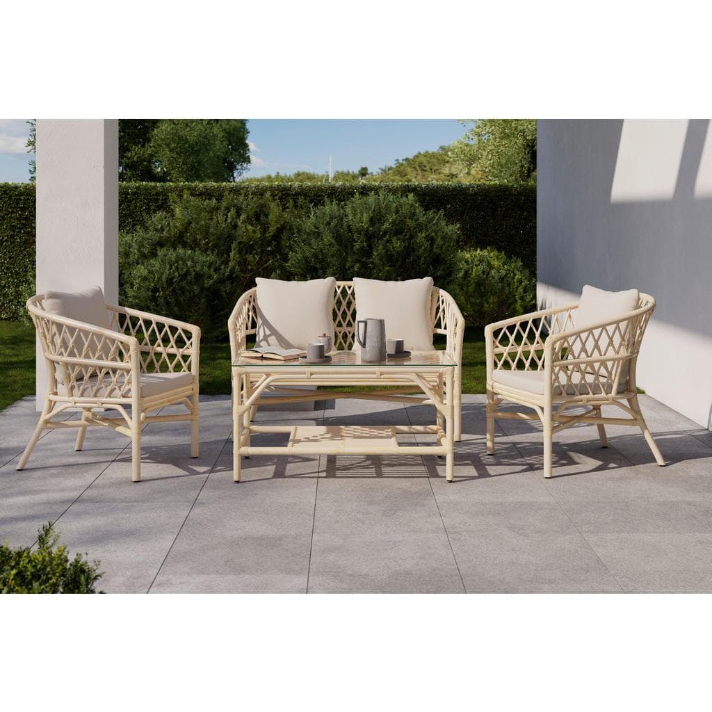 Ambia Garden Loungegarnitur 4-teilig Rattan Natur