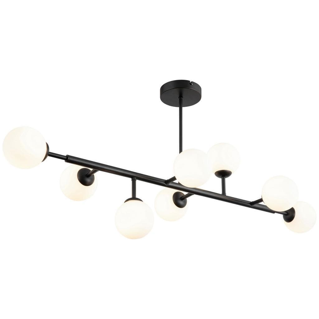 Novel Deckenleuchte Weiß Vintage 8-flammig Metall Glas